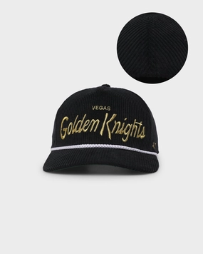 47 Brand Vegas Golden Knights 'NHL Corduroy Team Script' Corduroy Crossrope 47 Hitch Snapback Black