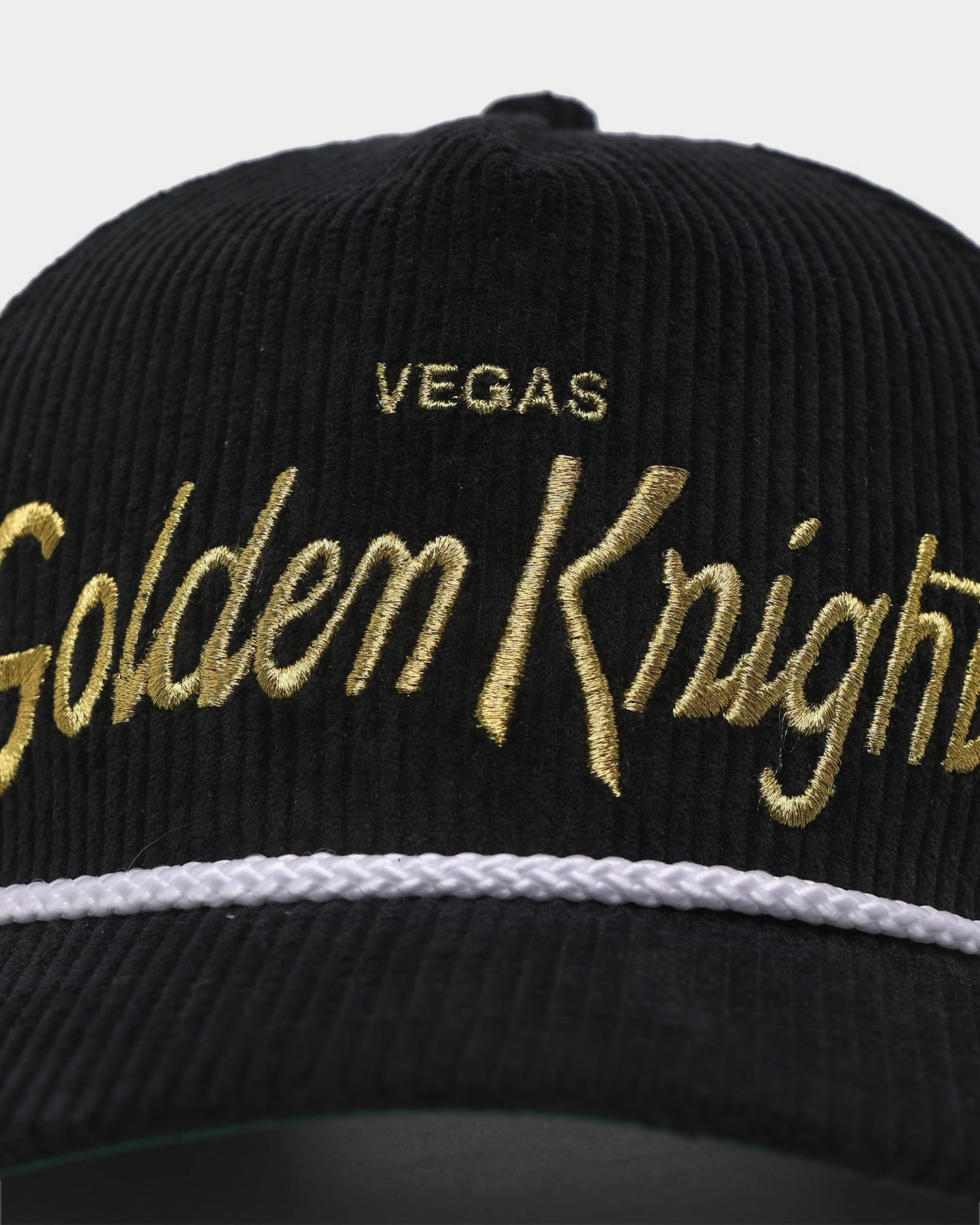47 Brand Vegas Golden Knights 'NHL Corduroy Team Script' Corduroy Crossrope 47 Hitch Snapback Black