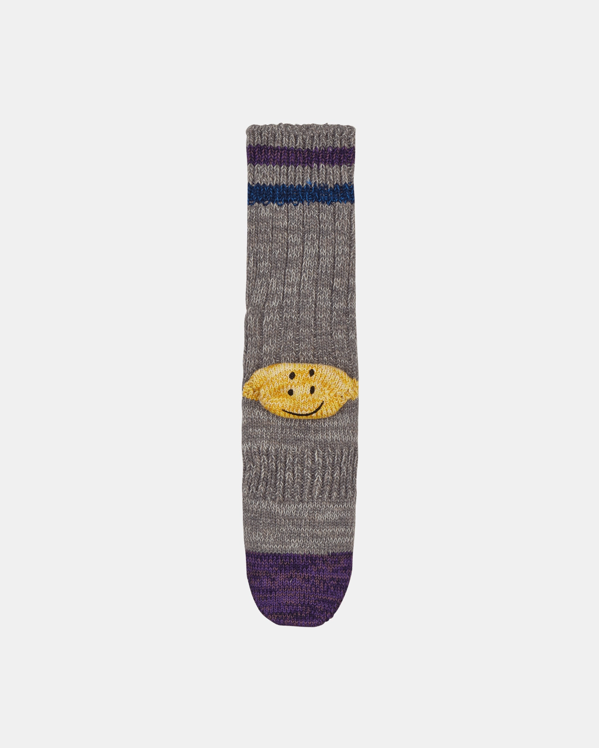 60 Yarns Grandrelle Ivy Rainbowy Happy Heel-Hold Socks Grey