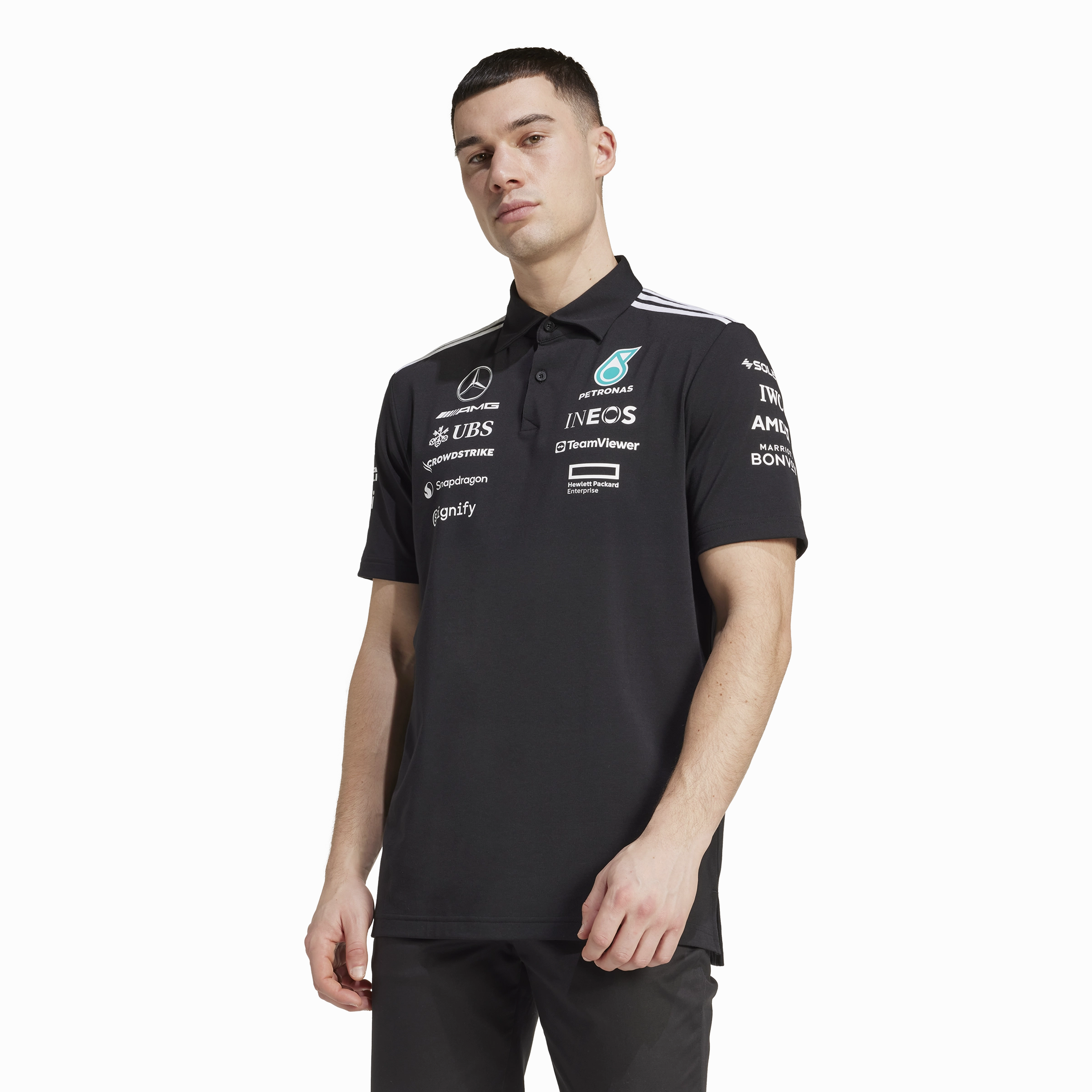   Mercedes AMG Petronas F1 Team Polo 'Black Reflective Silver'