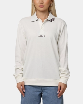Adidas Long Sleeve Polo Shirt Off White