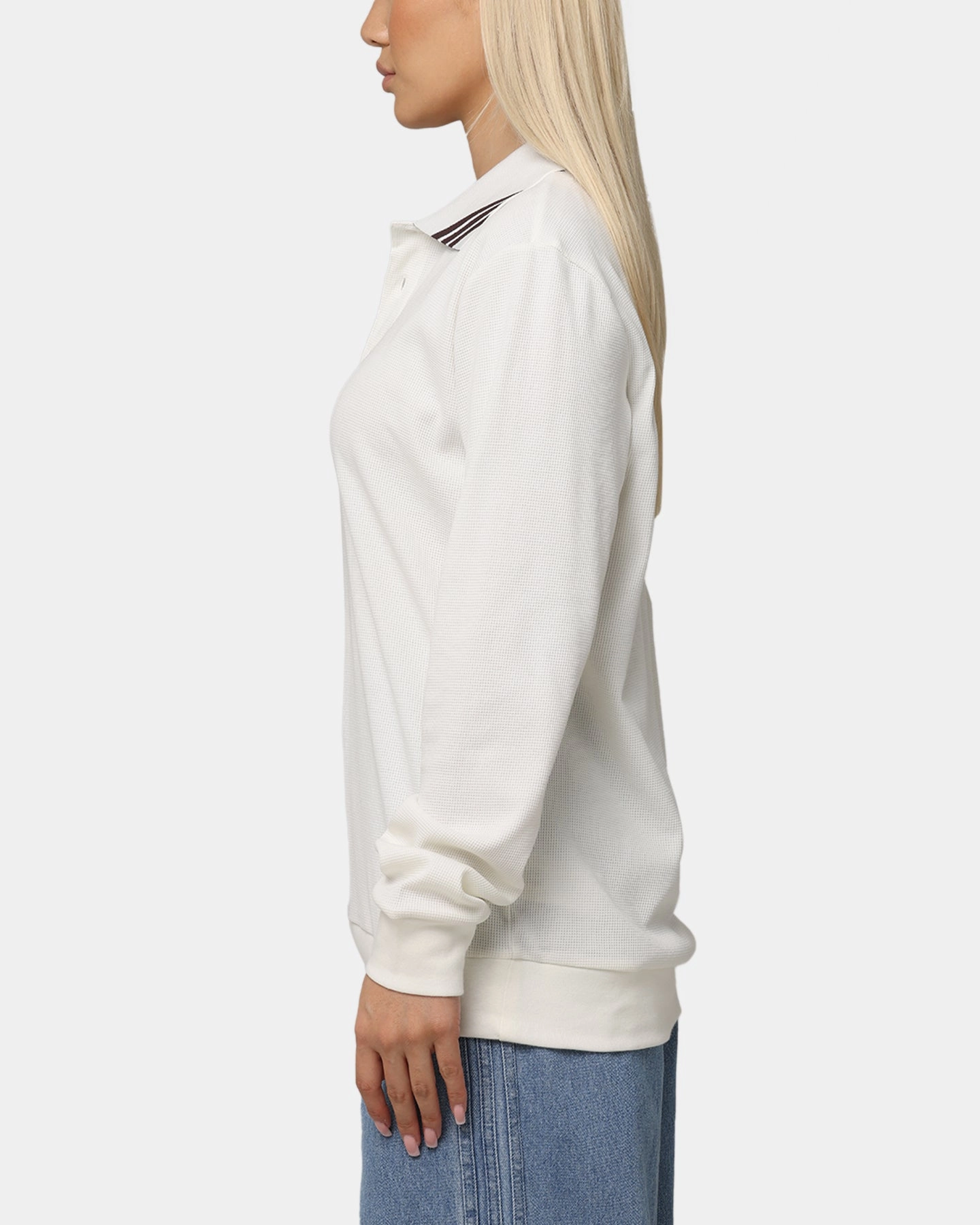 Adidas Long Sleeve Polo Shirt Off White
