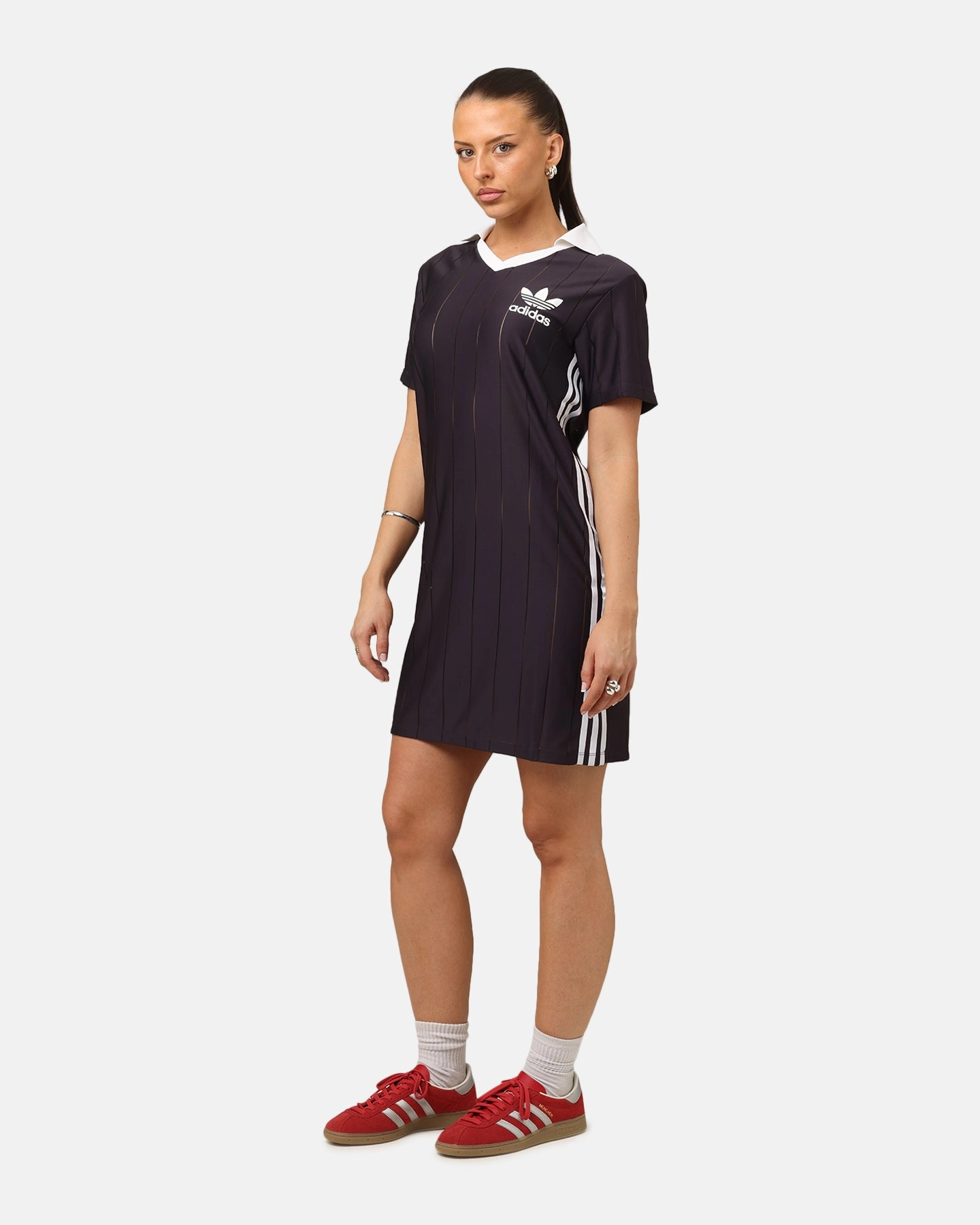 Adidas Women's 3-Stripes Pinstripe Dress Aurora Black