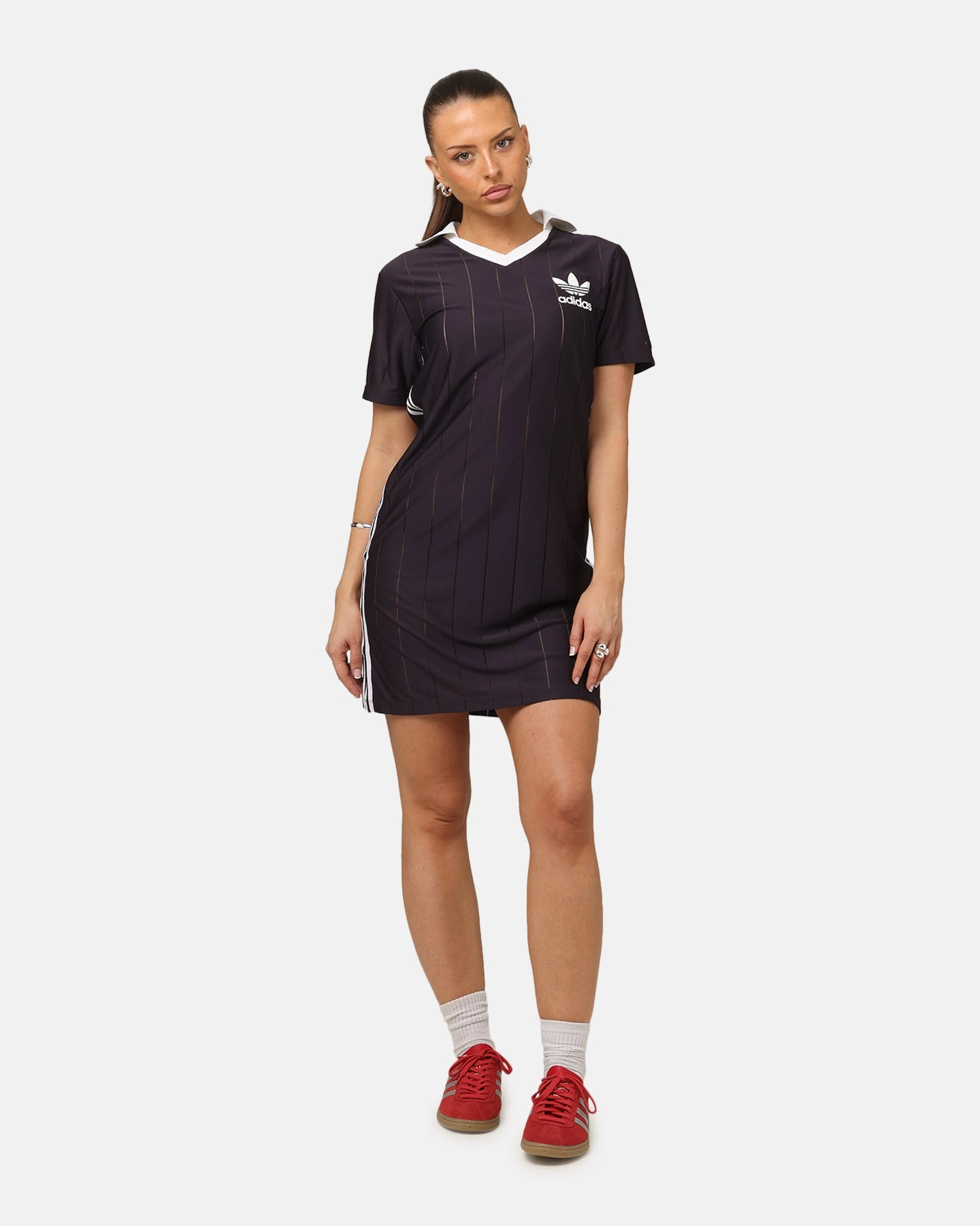 Adidas Women's 3-Stripes Pinstripe Dress Aurora Black