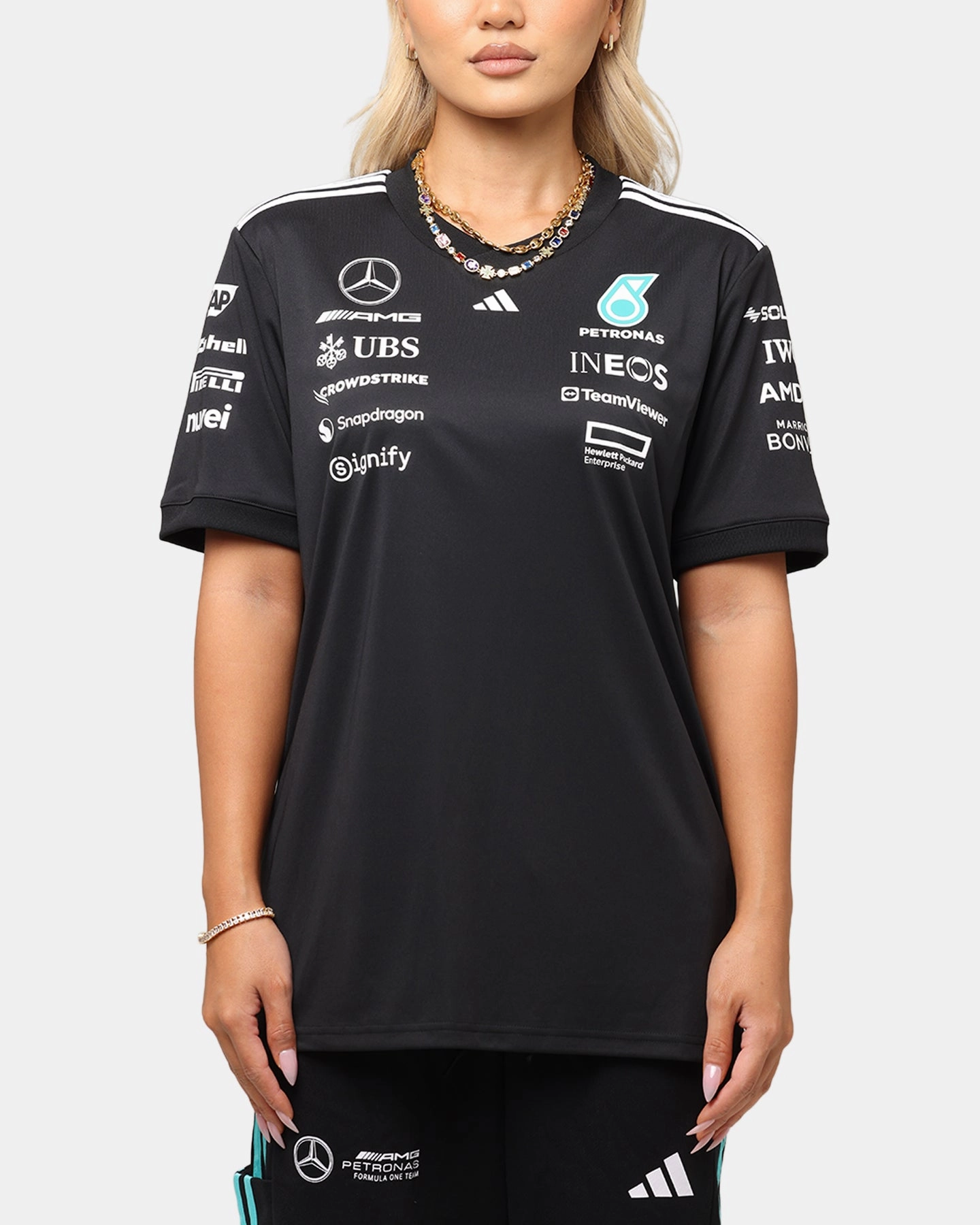 adidas x Mercedes-AMG PETRONAS Formula One F1 2025 Team Driver T-Shirt Black