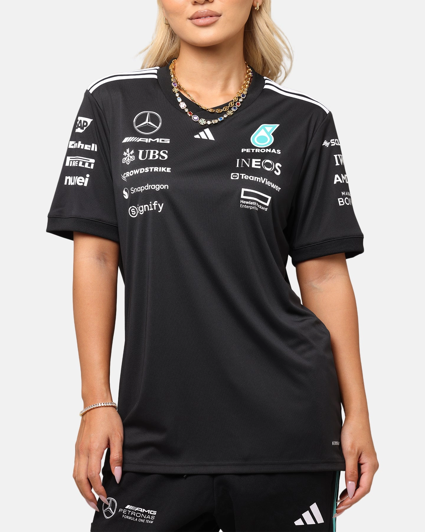 adidas x Mercedes-AMG PETRONAS Formula One F1 2025 Team Driver T-Shirt Black