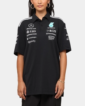 adidas x Mercedes-AMG PETRONAS Formula One F1 2025 Team Polo Shirt Black/White