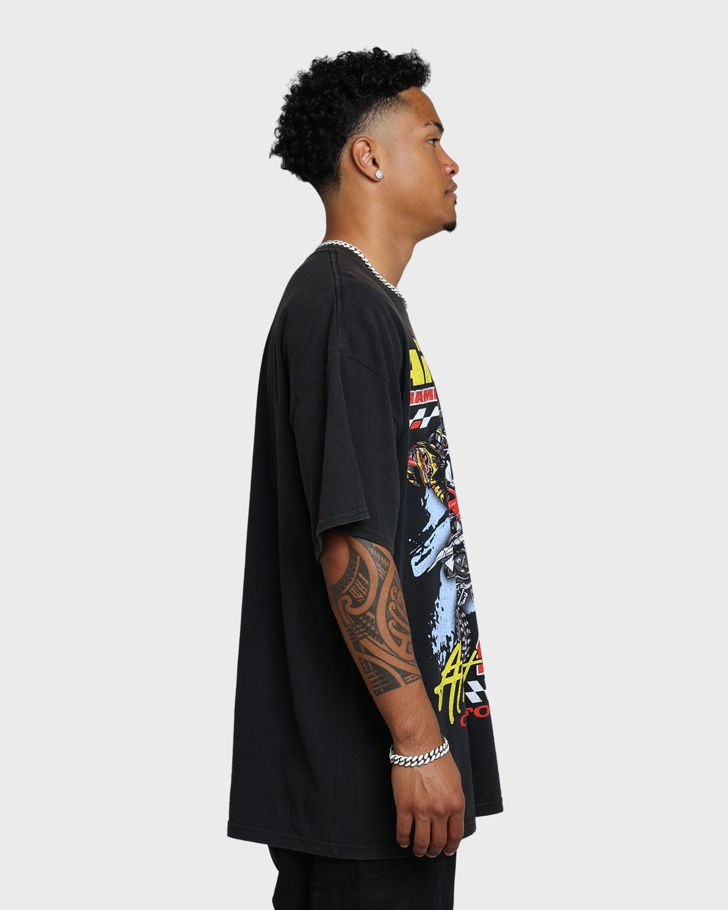 American Thrift Dirt Bike T-Shirt Off Black