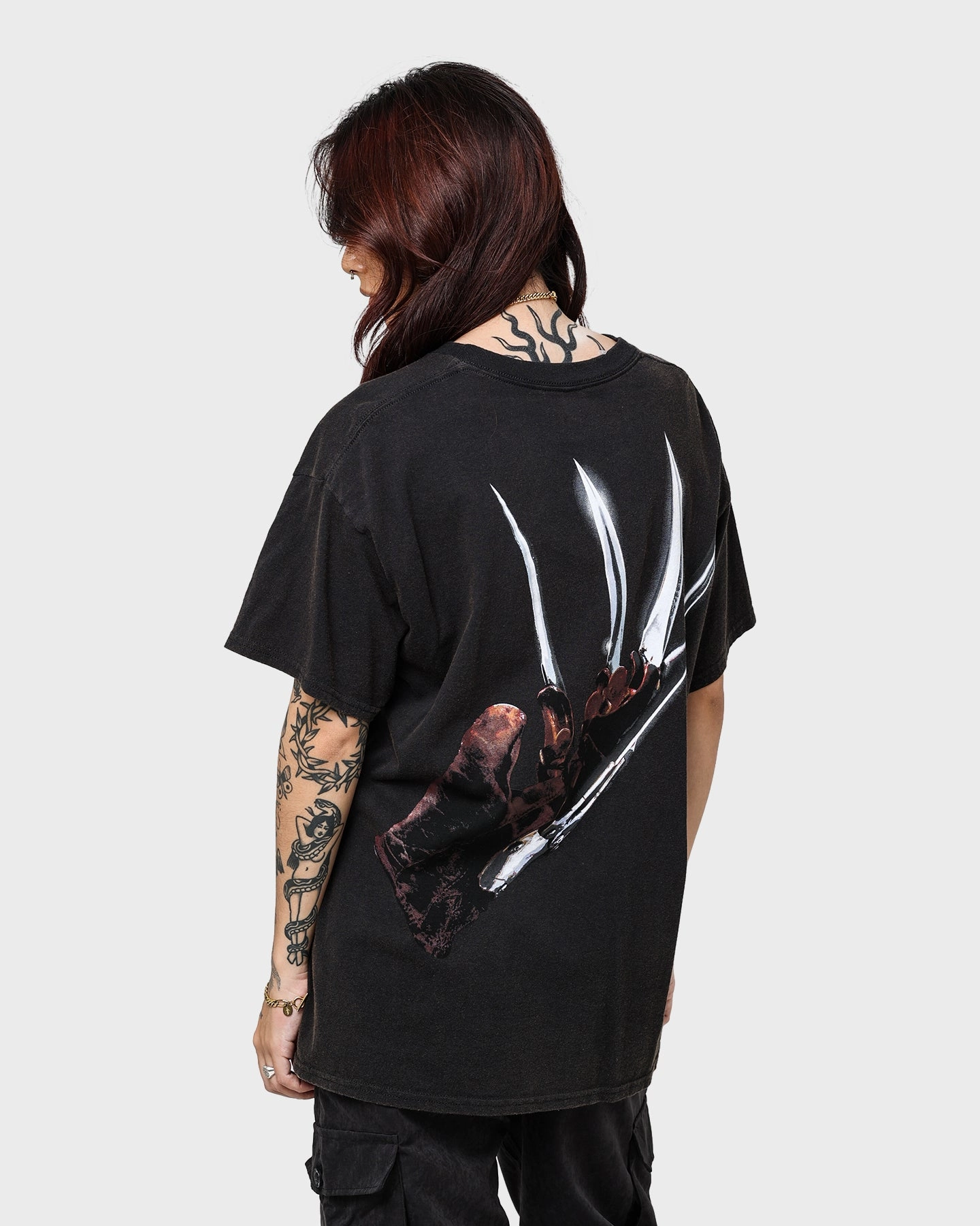 American Thrift X A Nightmare on Elm Street Nightmare Poster Vintage T-Shirt Vintage Black