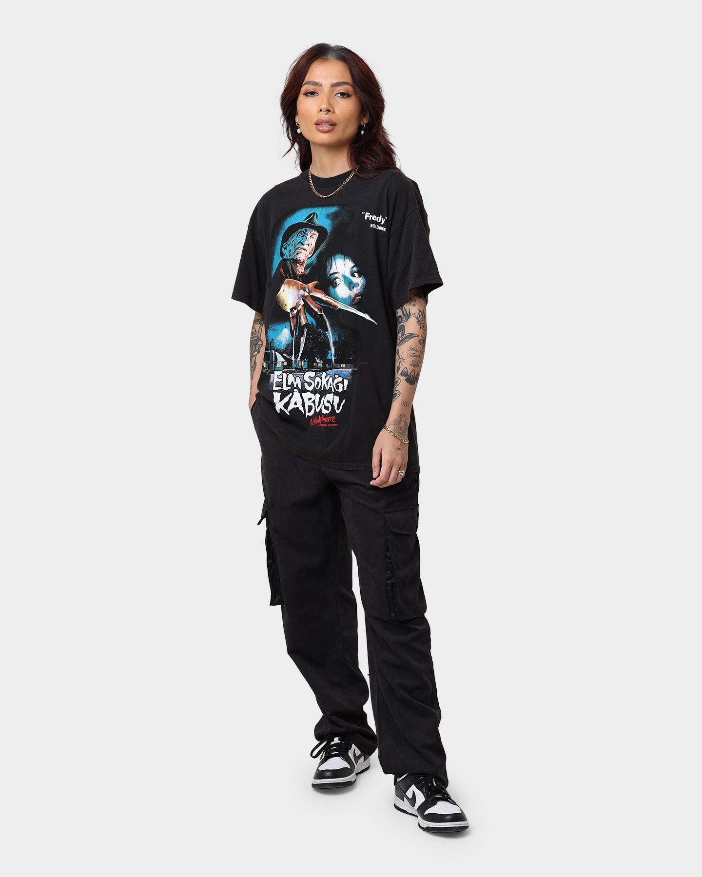 American Thrift X A Nightmare on Elm Street Nightmare Poster Vintage T-Shirt Vintage Black