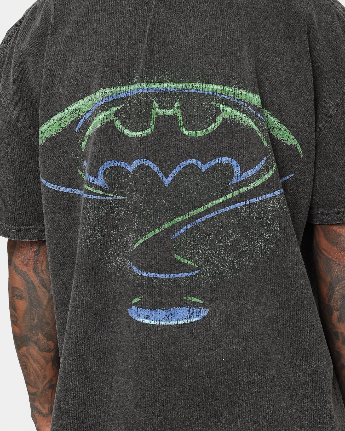 American Thrift X Batman Batman Forever Heavyweight Vintage T-Shirt Black Wash