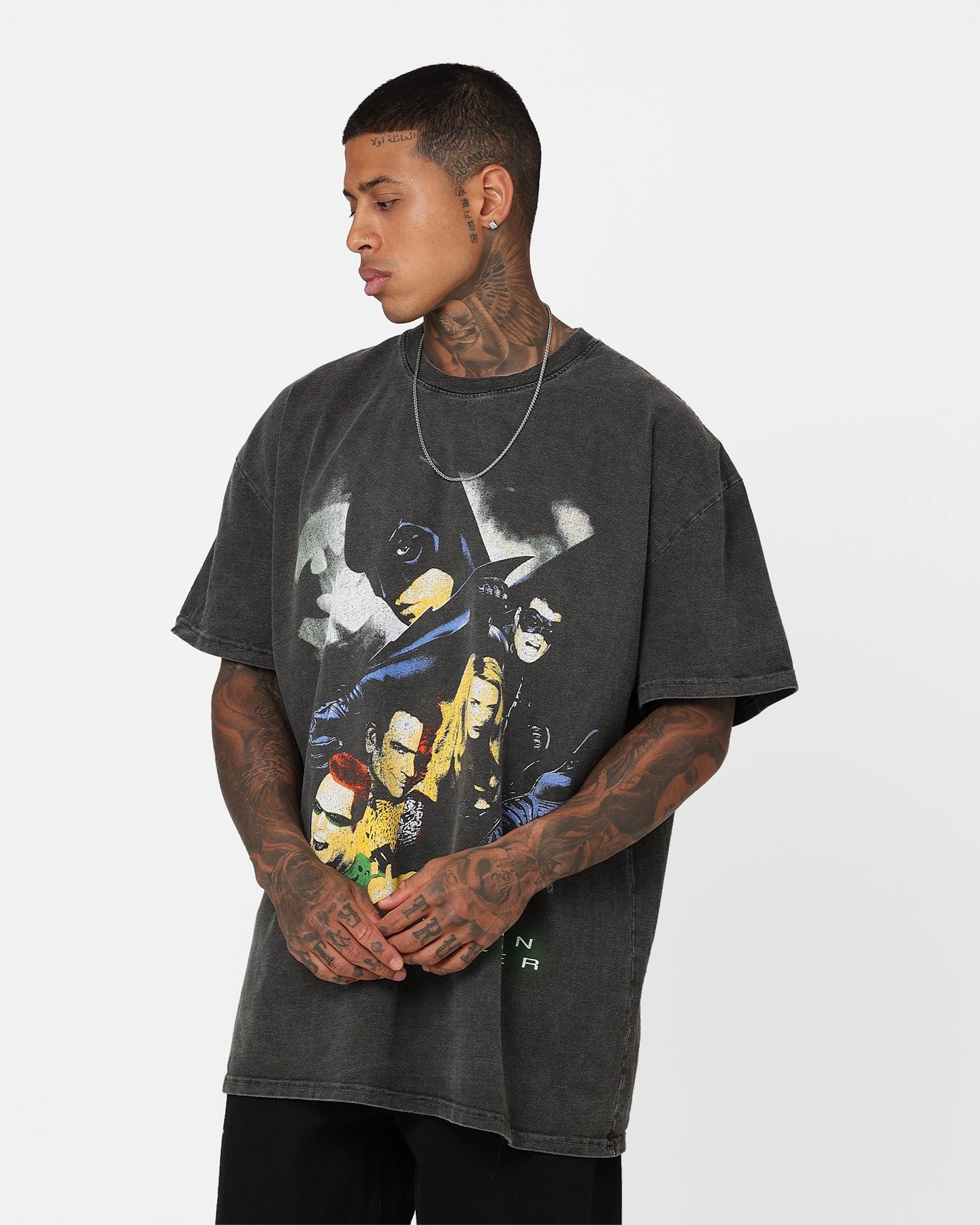 American Thrift X Batman Batman Forever Heavyweight Vintage T-Shirt Black Wash