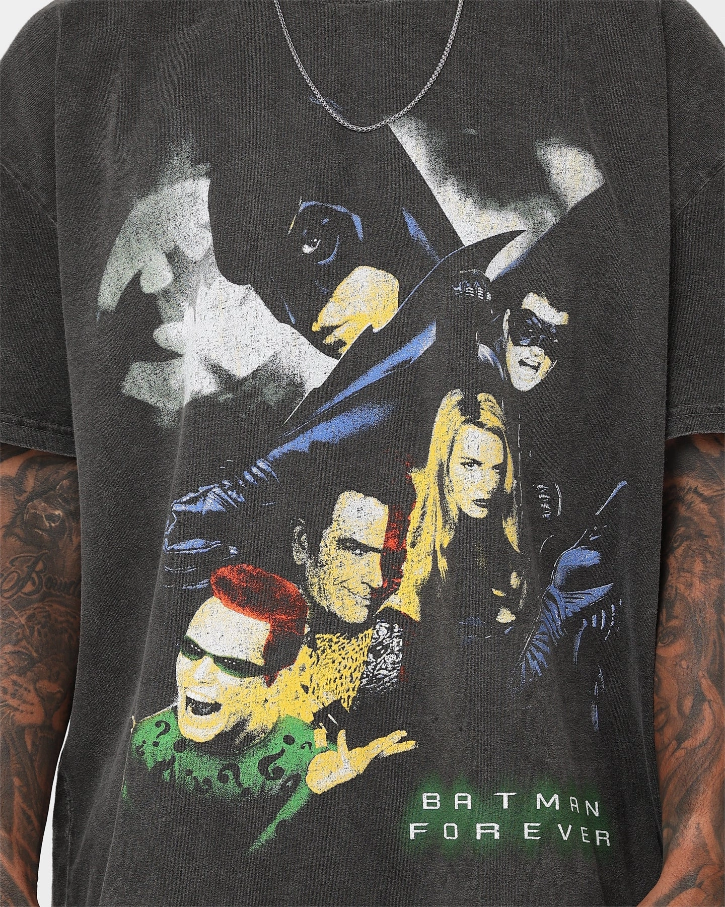 American Thrift X Batman Batman Forever Heavyweight Vintage T-Shirt Black Wash