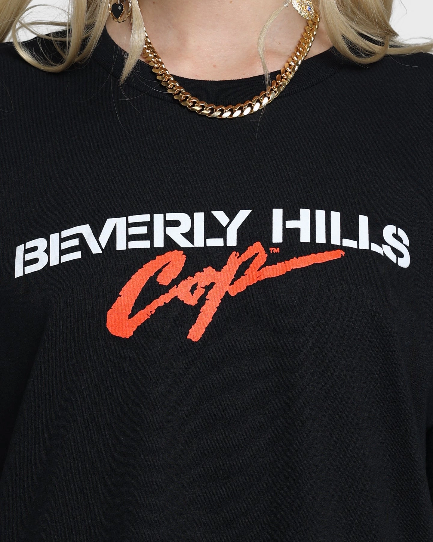 American Thrift X Beverley Hills Cop BHC Logo T-Shirt Black