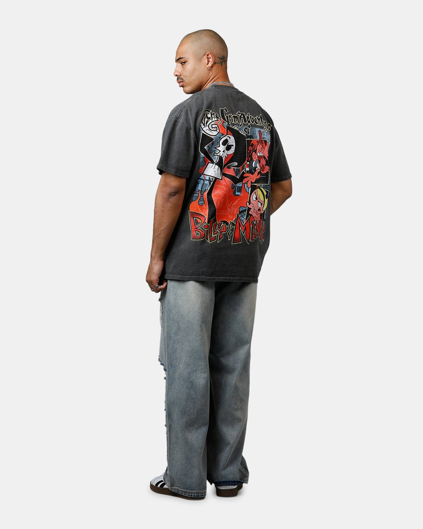 American Thrift X Cartoon Network Grim Heavyweight Vintage T-Shirt Black Wash