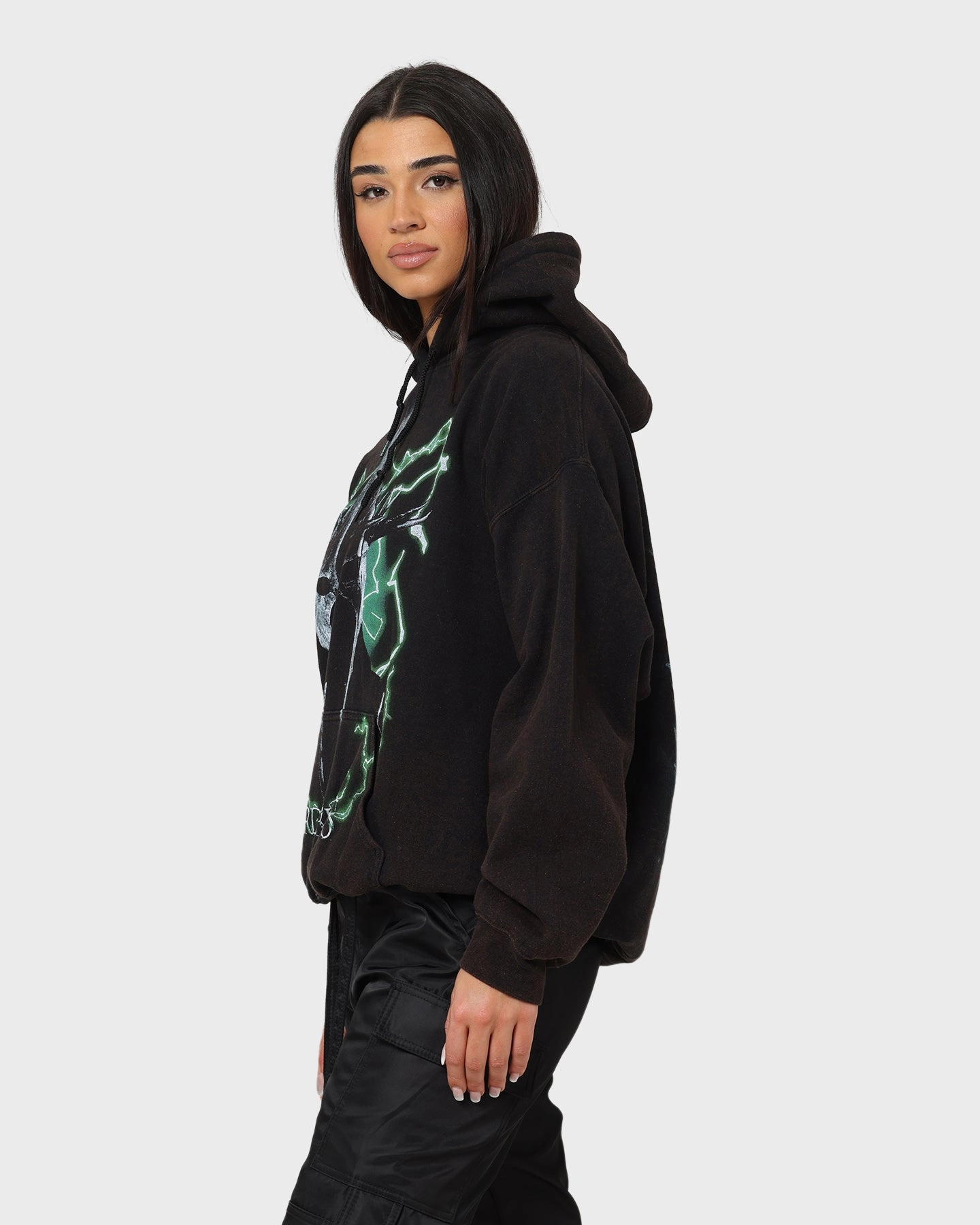 American Thrift X Lord Of The Rings Witch-King Of Angmar Vintage Hoodie Washed Black