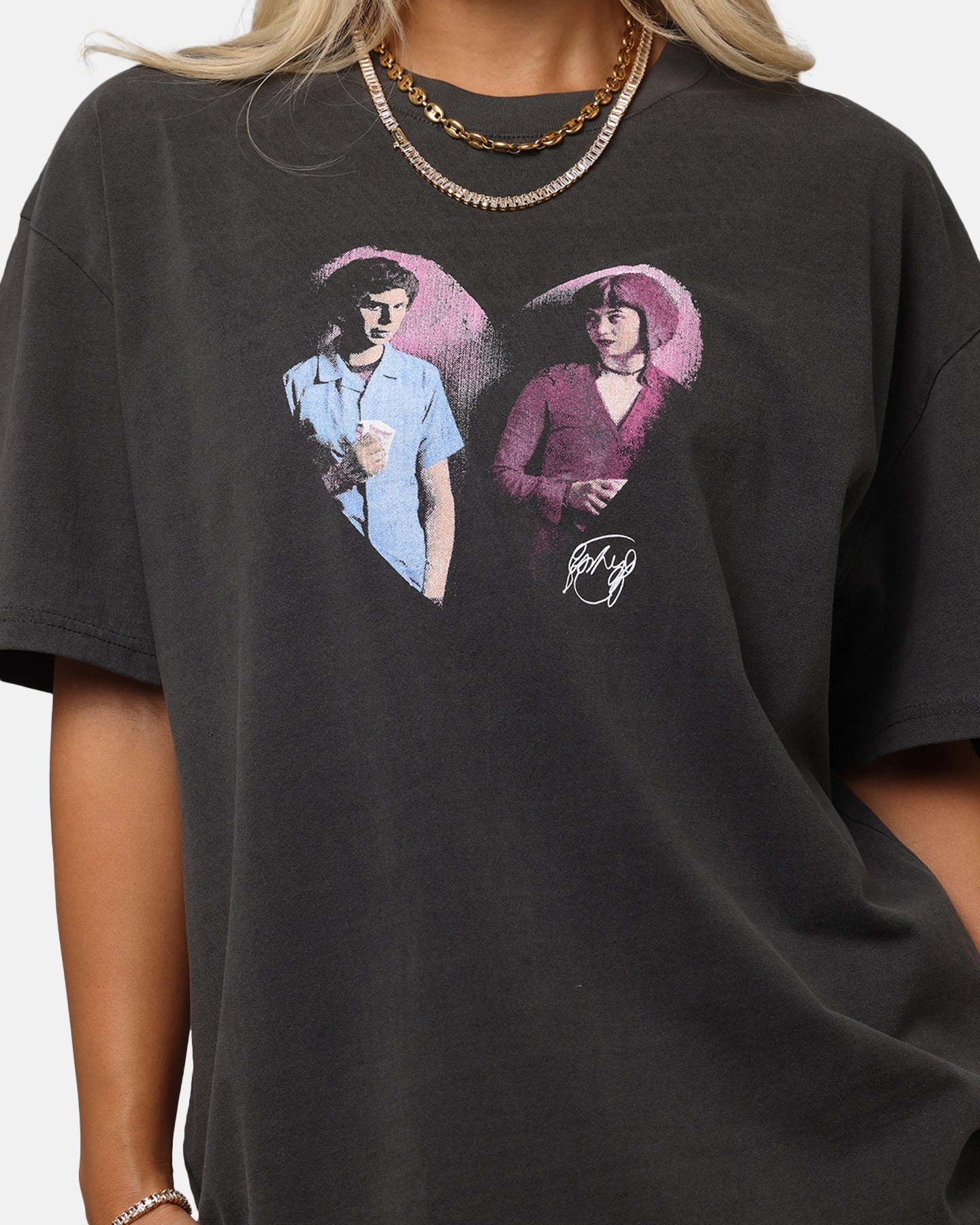 American Thrift X Scott Pilgrim Ramona & Scott Heavy T-Shirt Black Wash