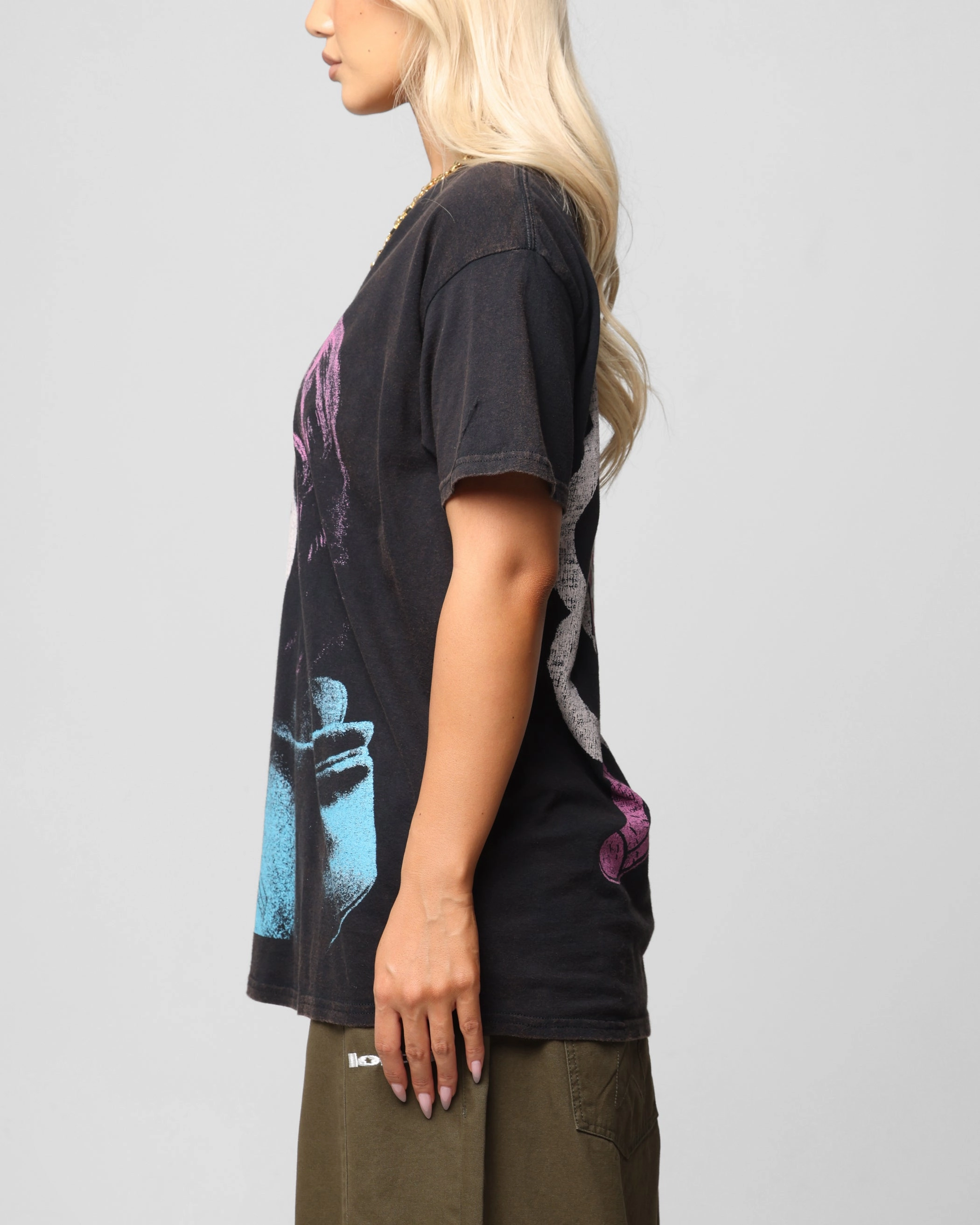American Thrift X Scott Pilgrim Romona Flowers T-Shirt Black Wash