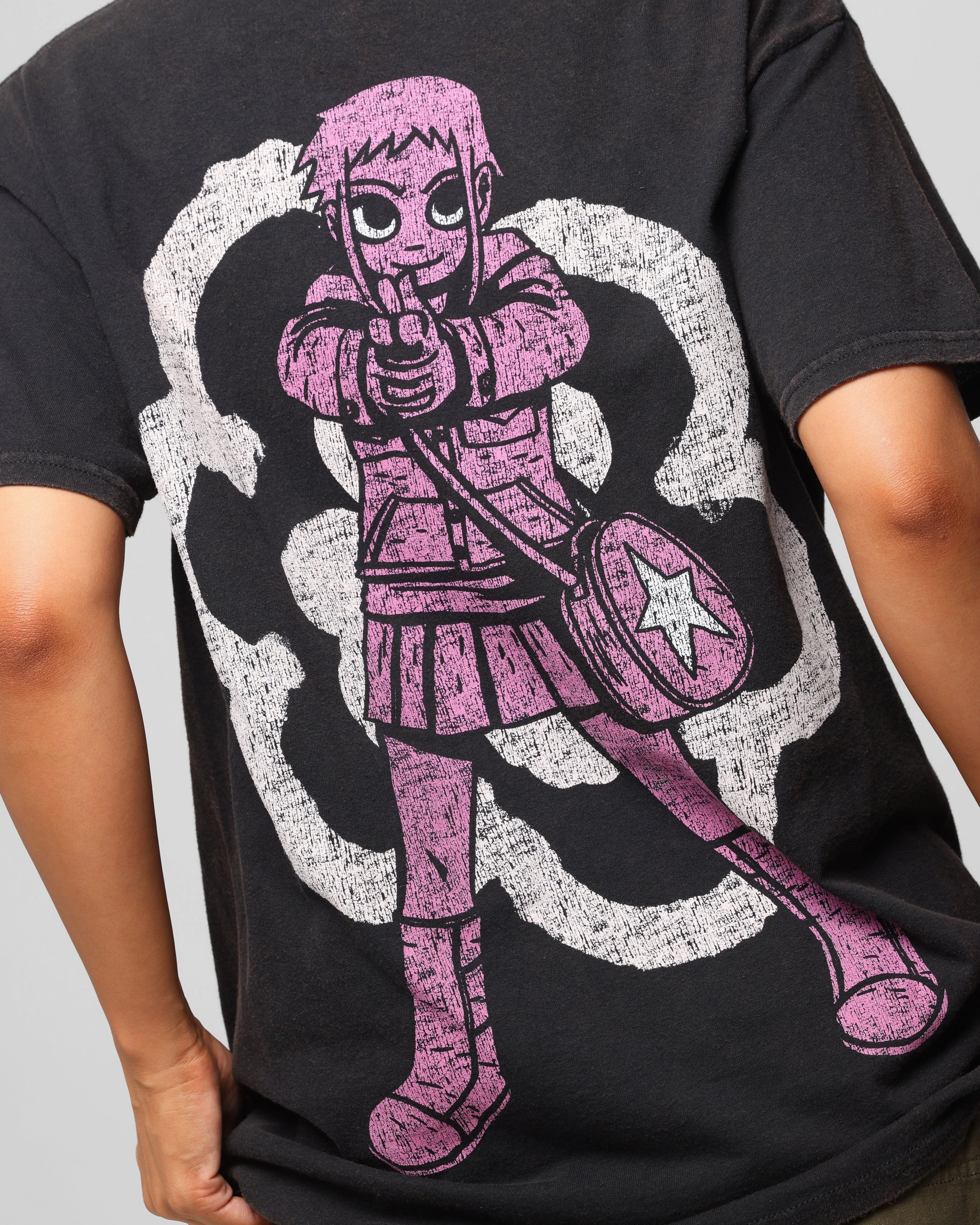 American Thrift X Scott Pilgrim Romona Flowers T-Shirt Black Wash