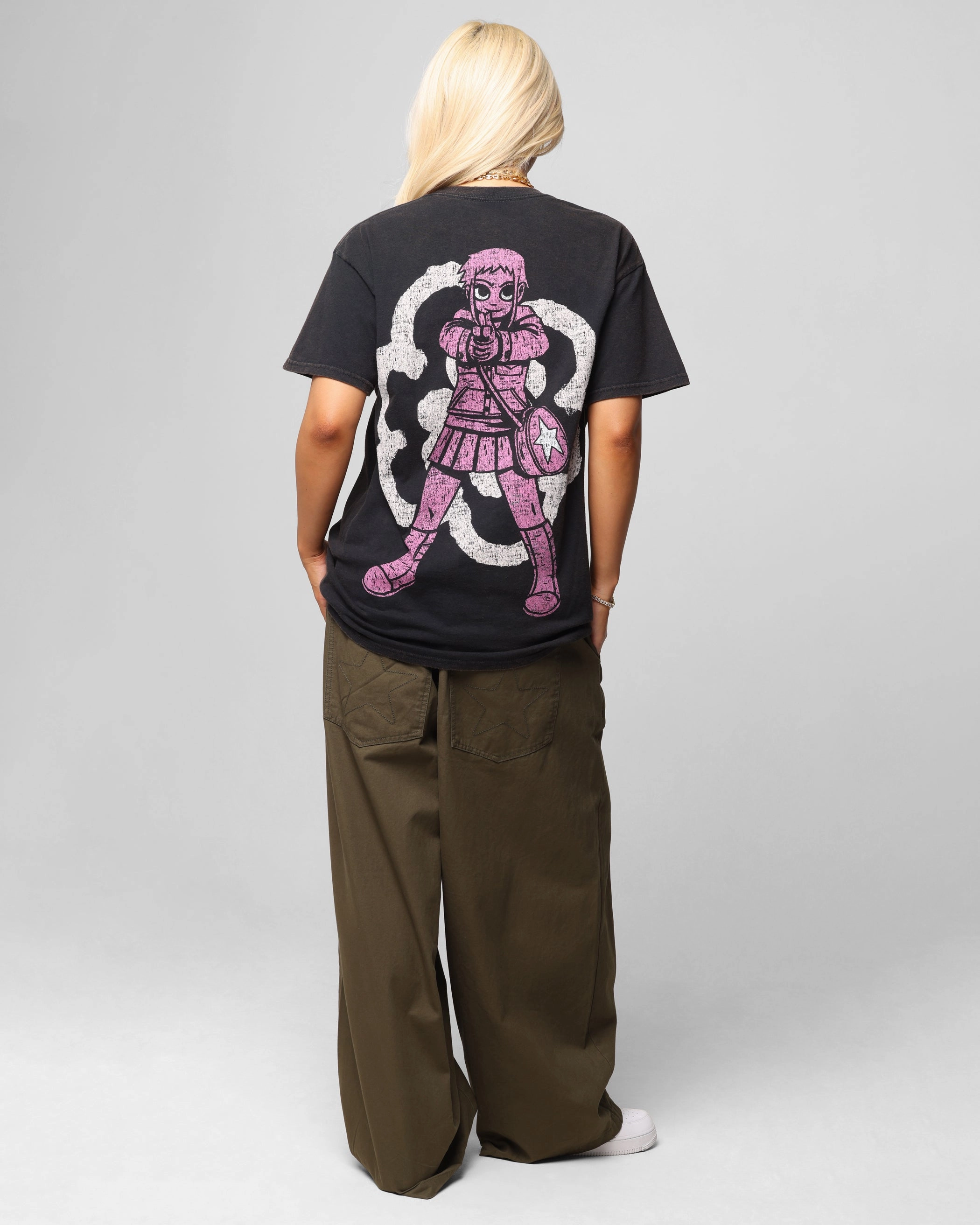 American Thrift X Scott Pilgrim Romona Flowers T-Shirt Black Wash
