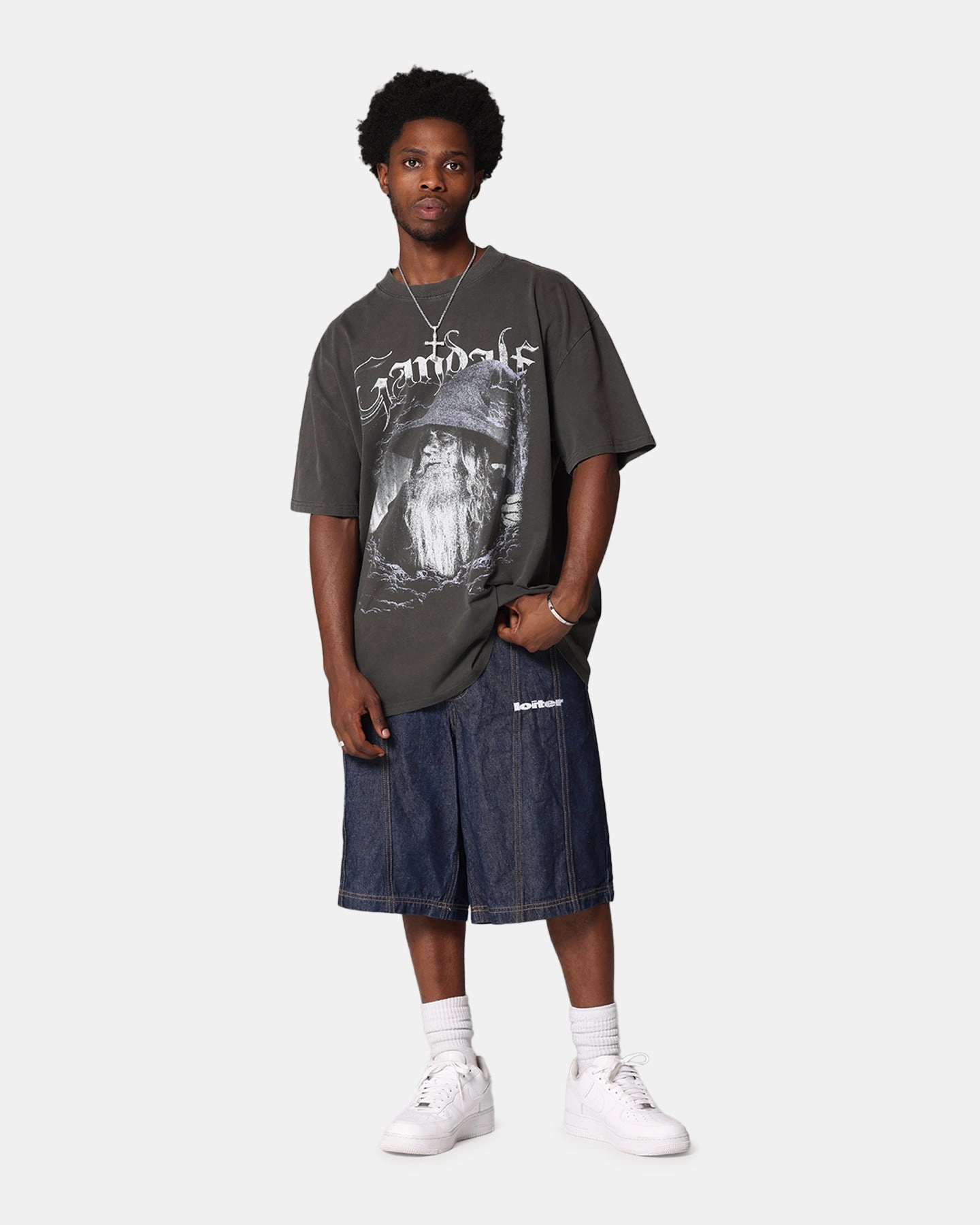 American Thrift X The Lord Of The Rings Gandalf Heavy T-Shirt Black Wash