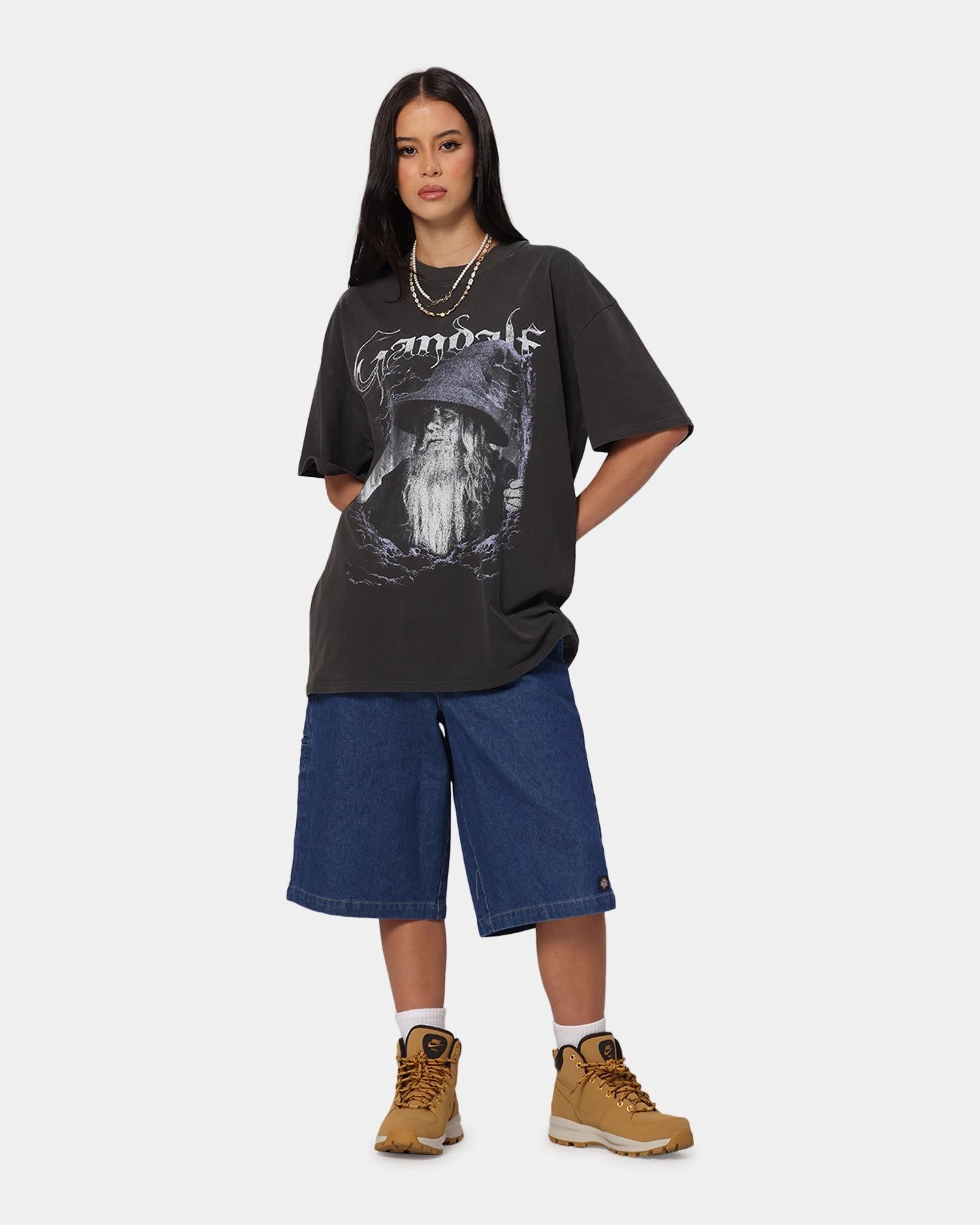 American Thrift X The Lord Of The Rings Gandalf Heavy T-Shirt Black Wash