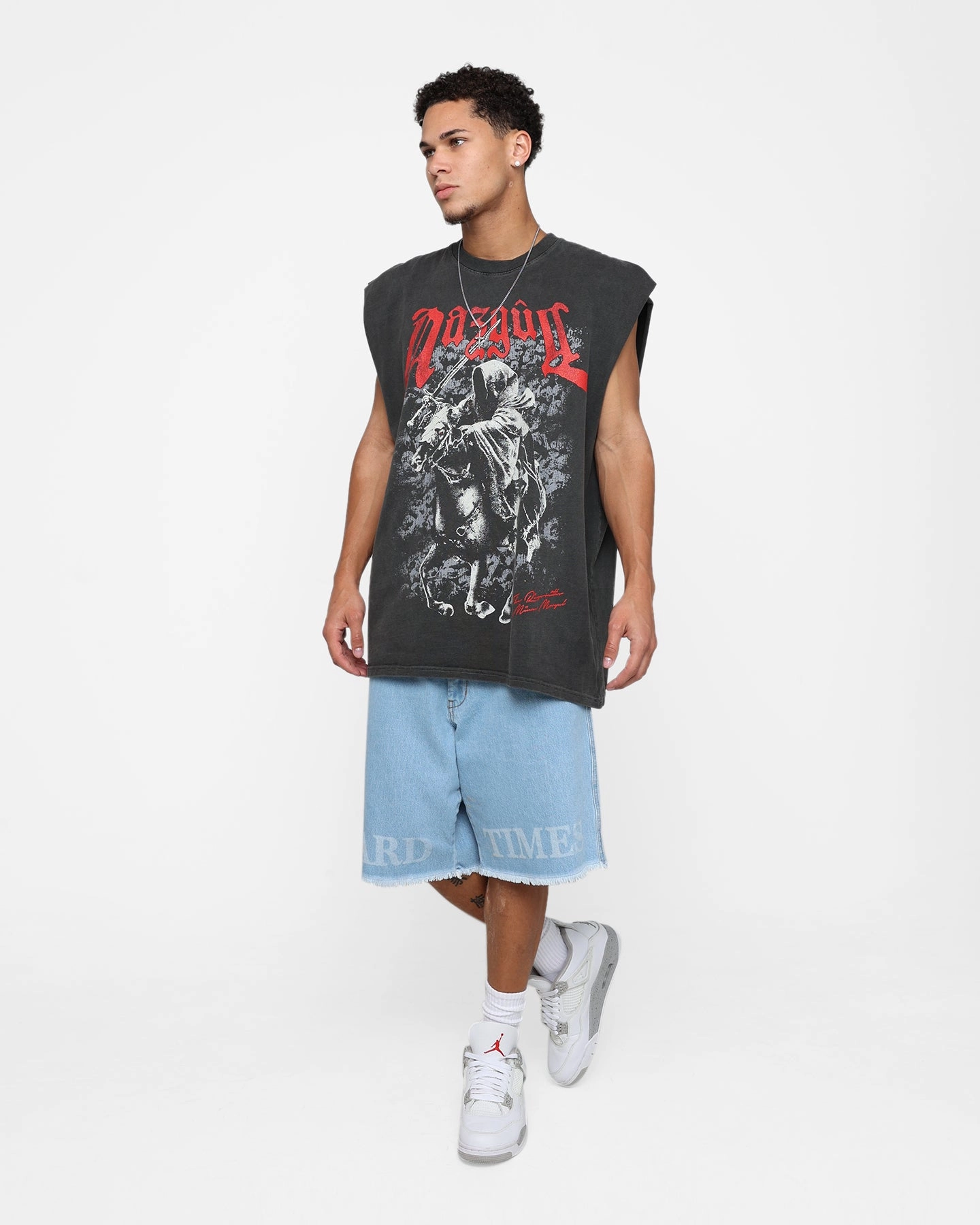 American Thrift X The Lord Of The Rings Nazgul Heavyweight Muscle T-Shirt Black Wash