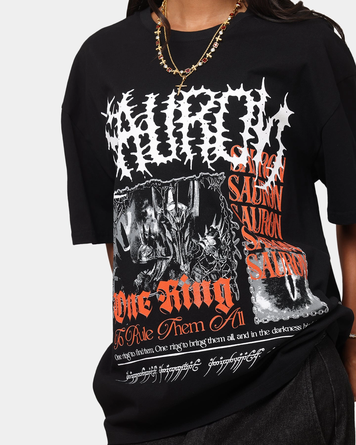 American Thrift X The Lord Of The Rings Sauron Heavy T-Shirt Black