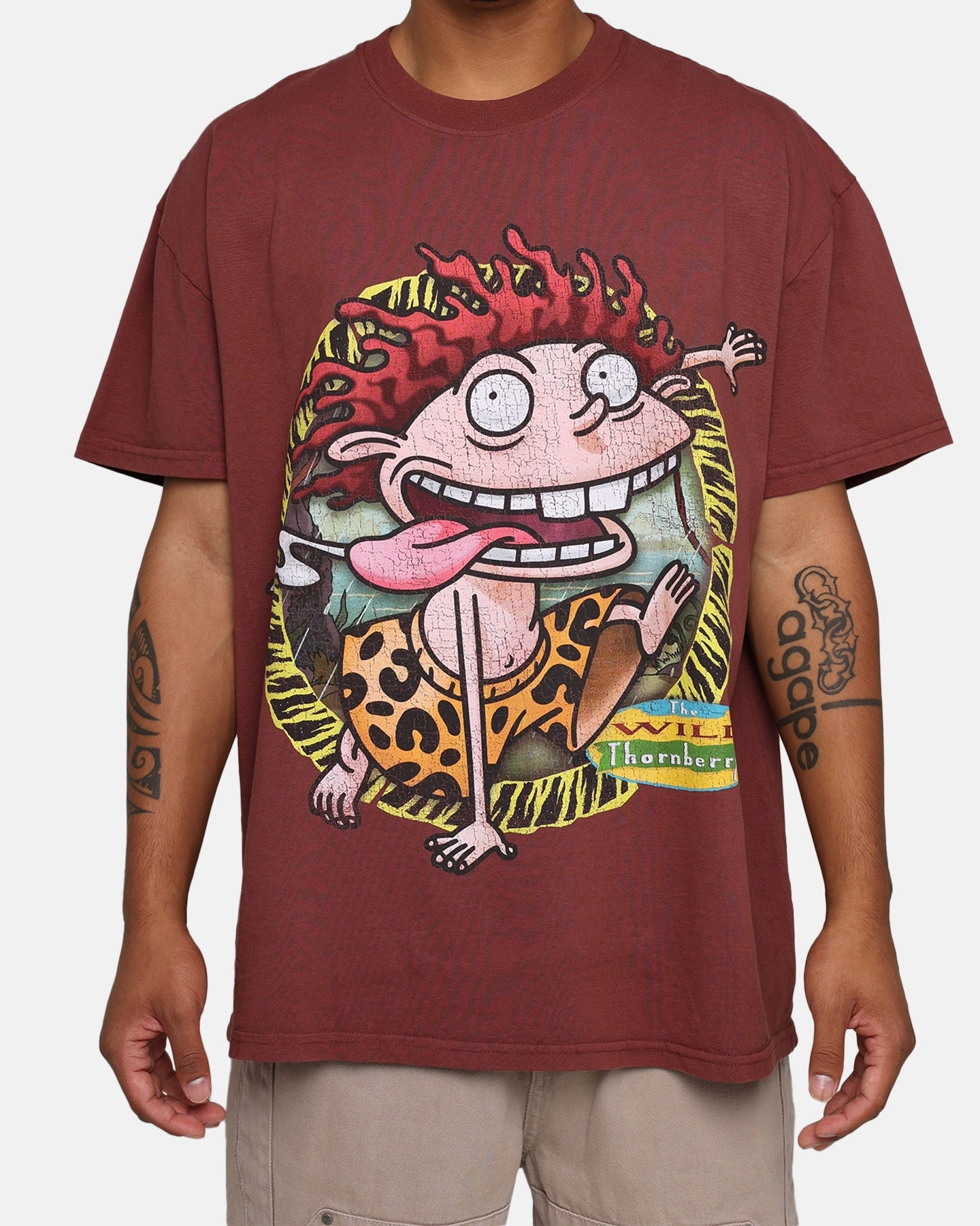 American Thrift X The Wild Thornberrys Wild Thornberry Heavyweight T-Shirt Brown