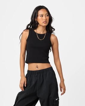 AS Colour Women's Organic Rib Crop Tank Top Black