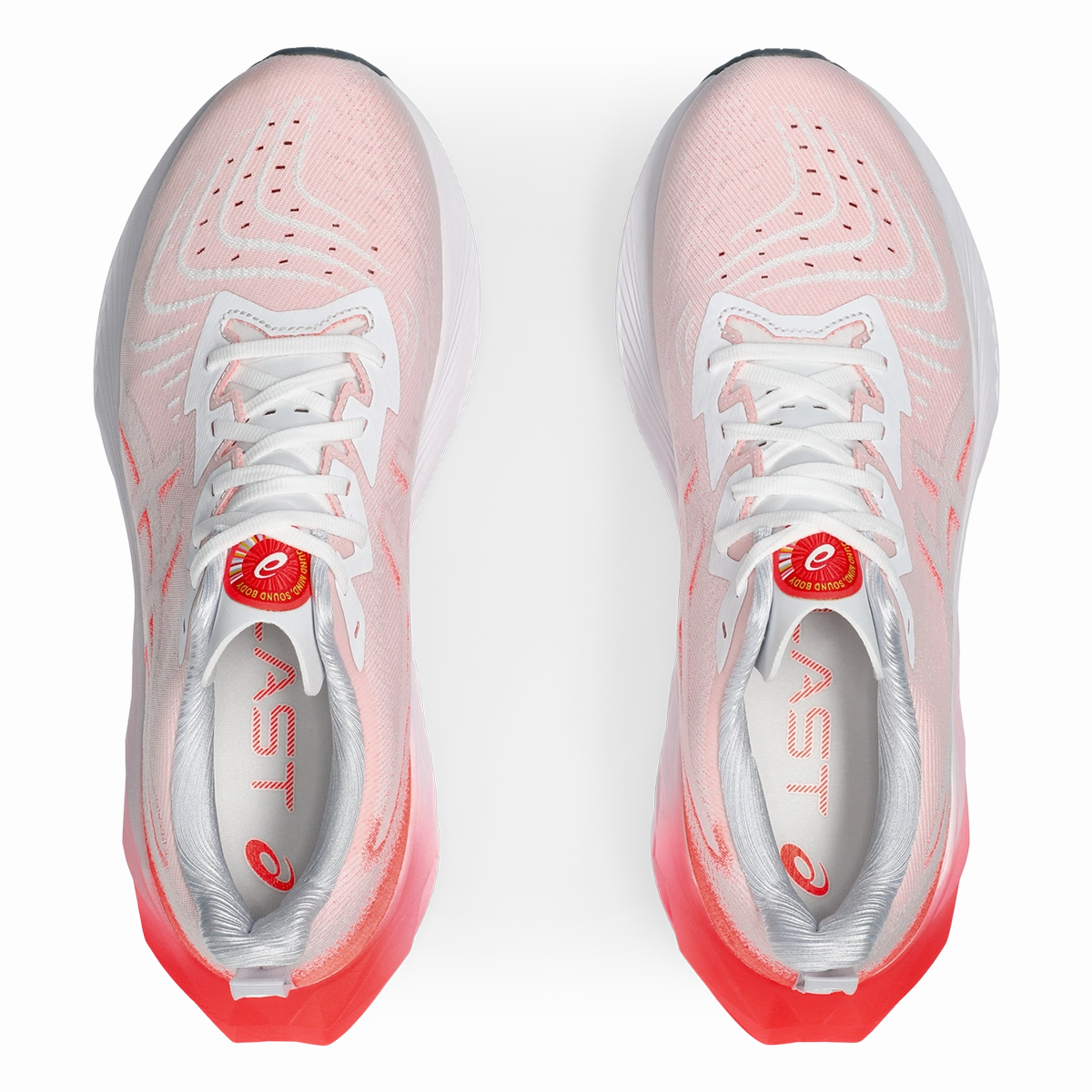 Asics Novablast 4 - White - Sunrise Red