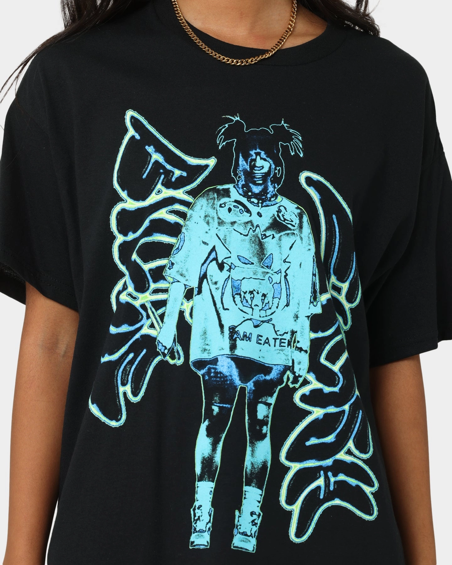 Billie Eilish Neon Graffiti T-Shirt Black