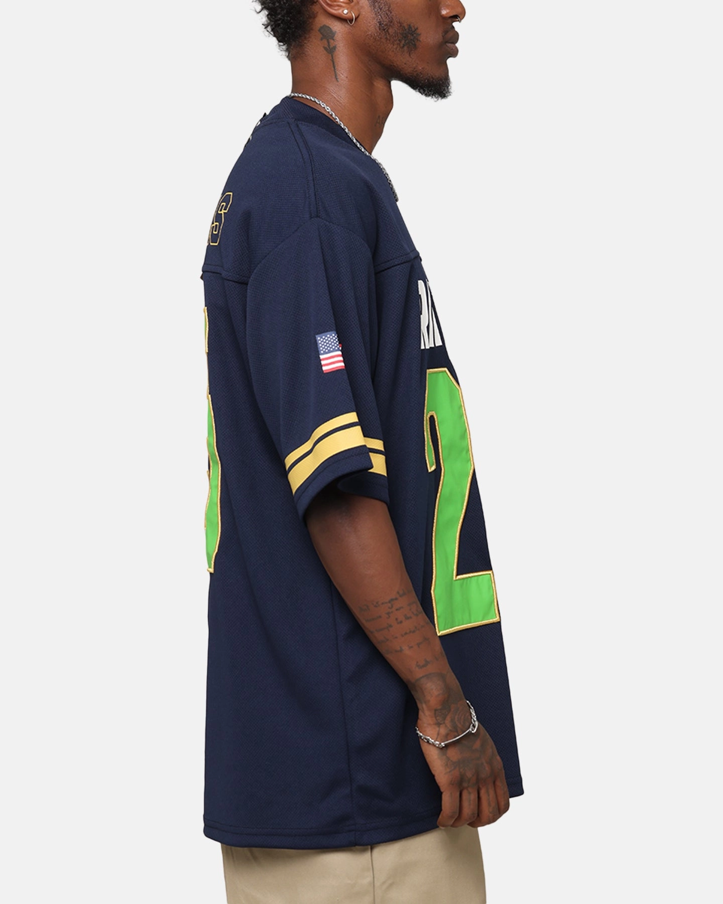 Bleacher Athletic Canberra Raiders NRL 2025 Las Vegas Round Grid Iron T-Shirt Official Team Colour