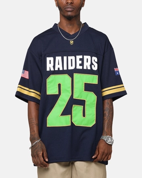 Bleacher Athletic Canberra Raiders NRL 2025 Las Vegas Round Grid Iron T-Shirt Official Team Colour