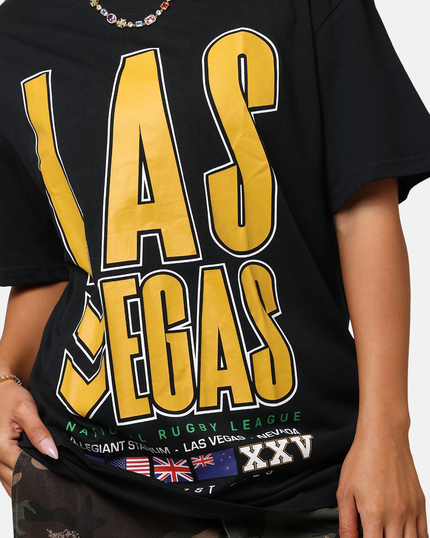 Bleacher Athletic NRL 2025 Las Vegas Round T-Shirt Black