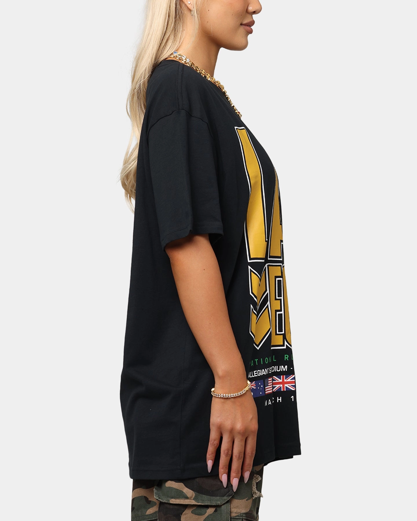 Bleacher Athletic NRL 2025 Las Vegas Round T-Shirt Black