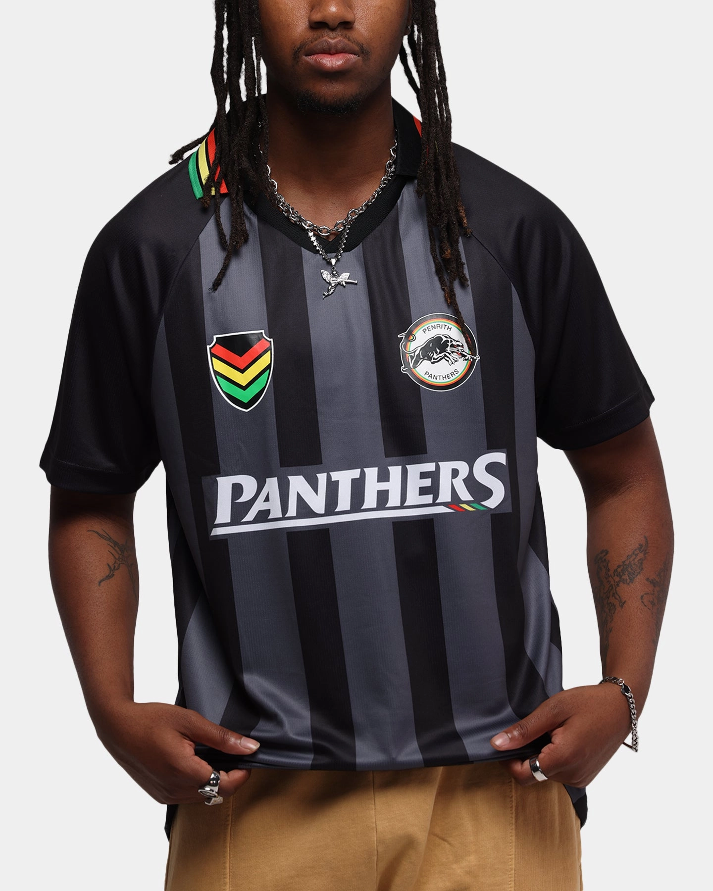 Bleacher Athletic Penrith Panthers NRL 1908 Collared T-Shirt Official Team Colour