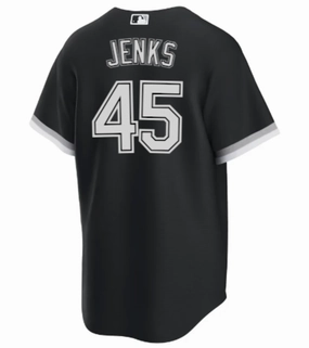 Bobby Jenks Chicago White Sox NIKE Replica Men's Alternate Black Jersey With Premium Lettering