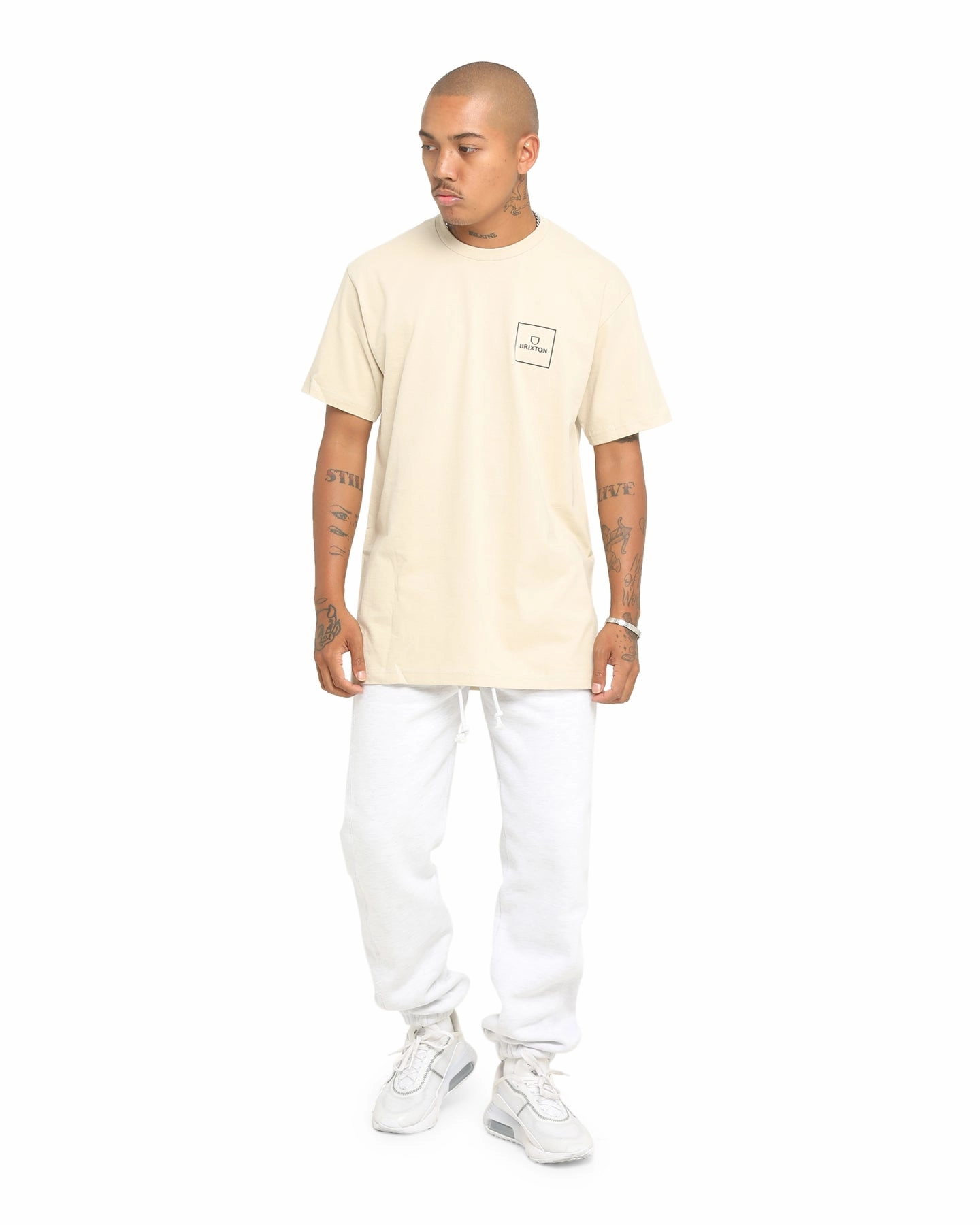 Brixton Alpha Block Short Sleeve T-Shirt Cream