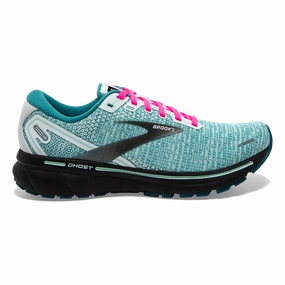 Brooks Ghost 14 - White - Black - Blue Light
