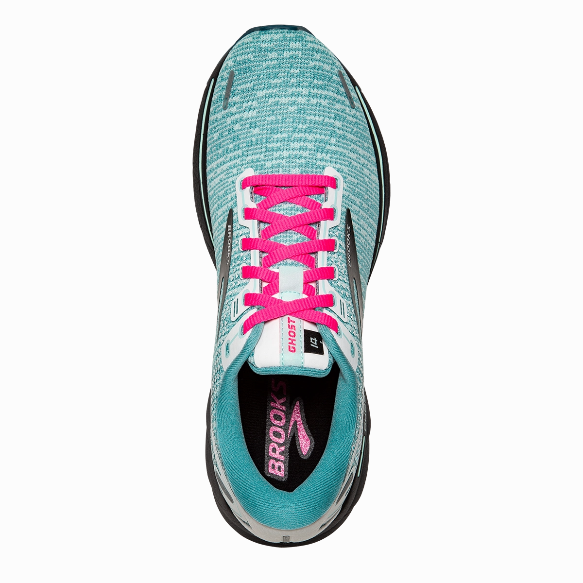 Brooks Ghost 14 - White - Black - Blue Light
