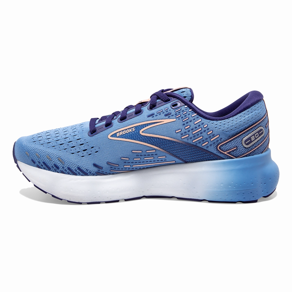Brooks Glycerin 20 - Blissful Blue - Peach - White
