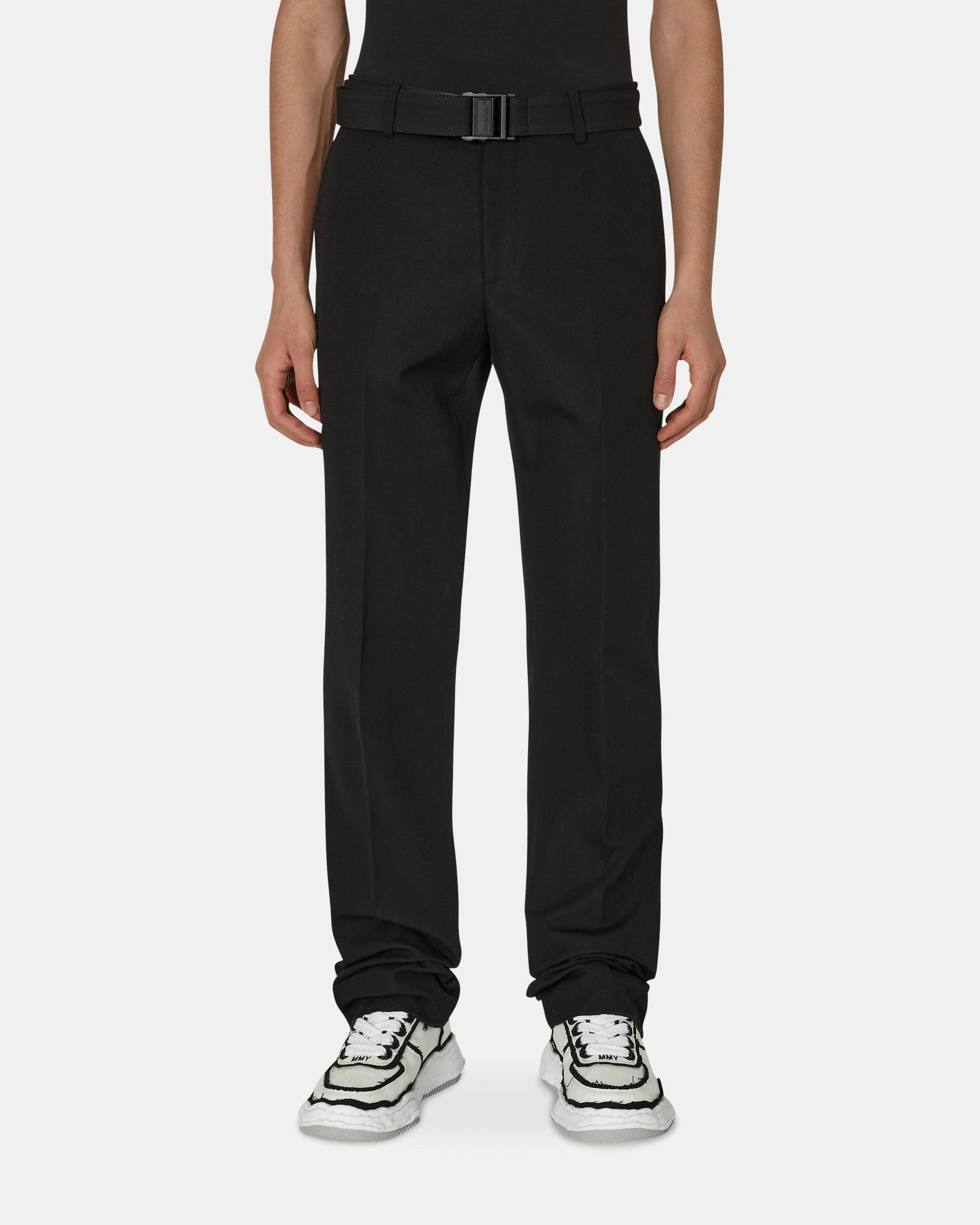 Buckle Dry Wool Slim Pants Black