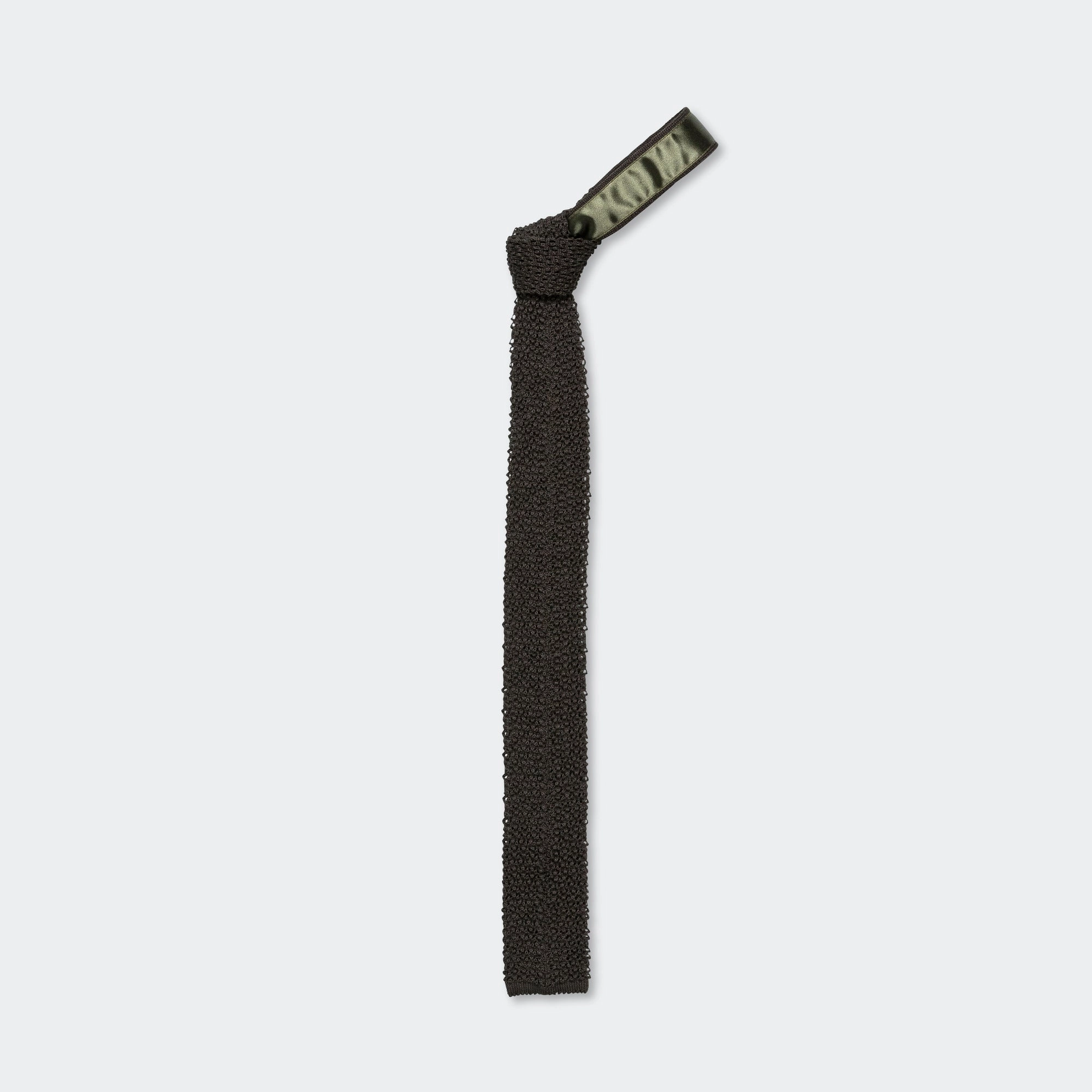 Cotton Knit Tie Solid - Olive