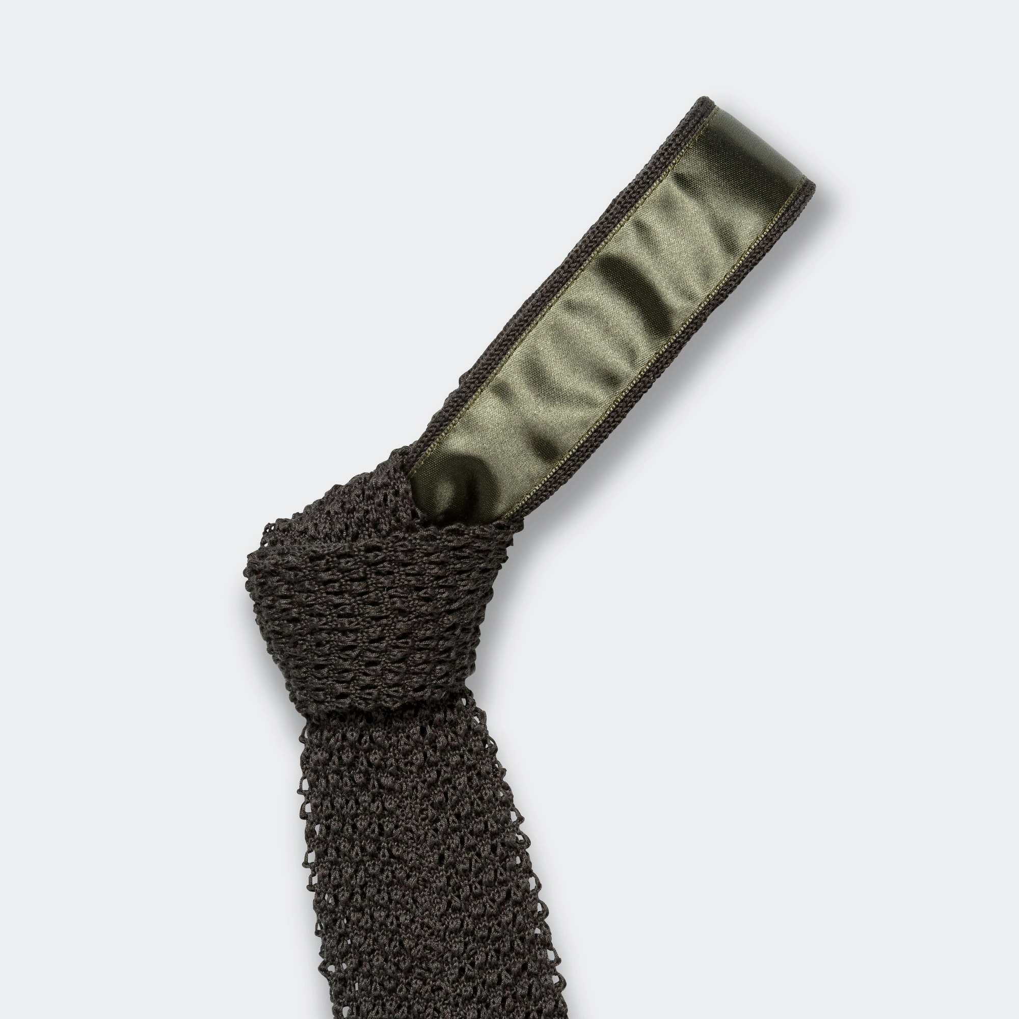 Cotton Knit Tie Solid - Olive