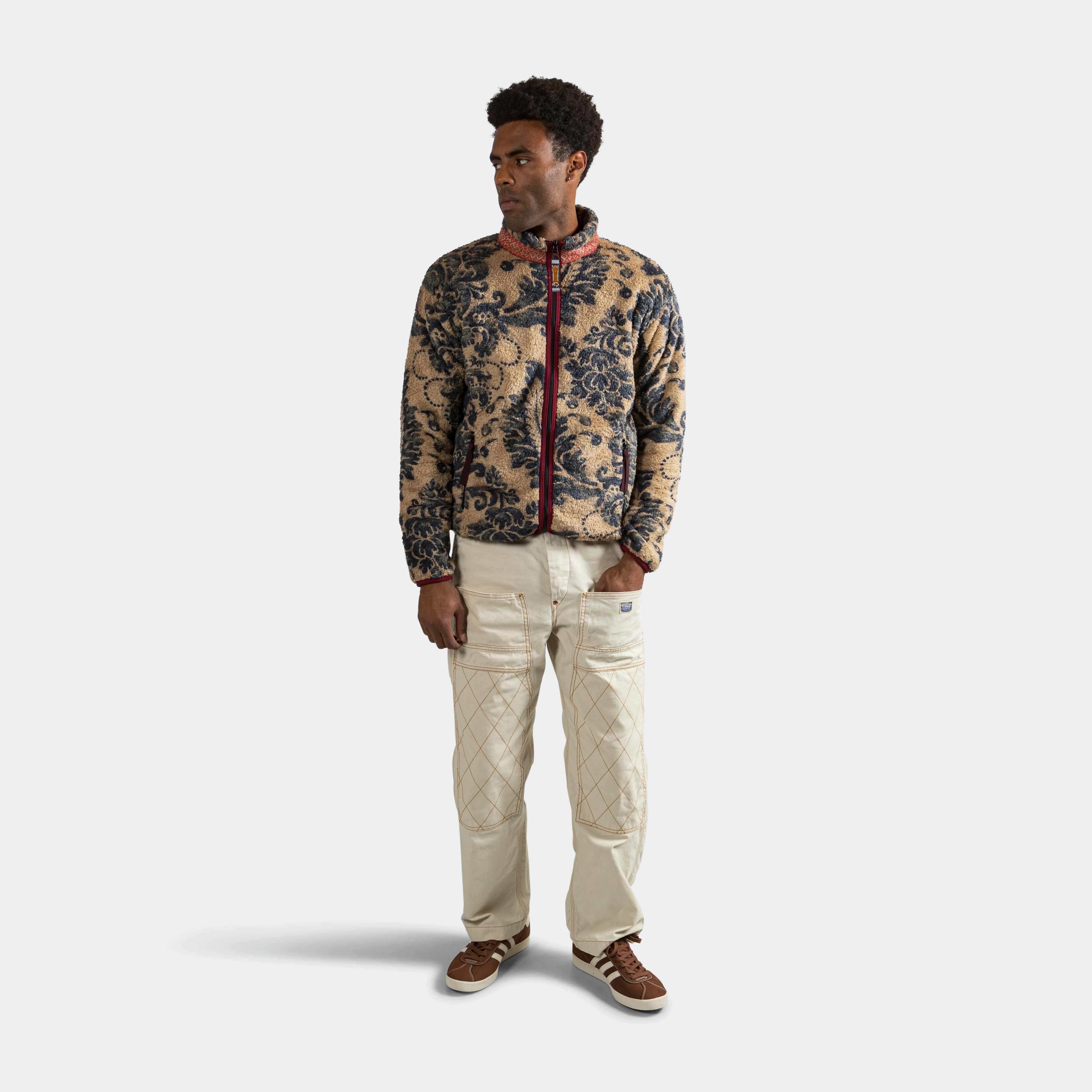 DAMASK Fleece ZIP Blouson (VirginMary) - Beige