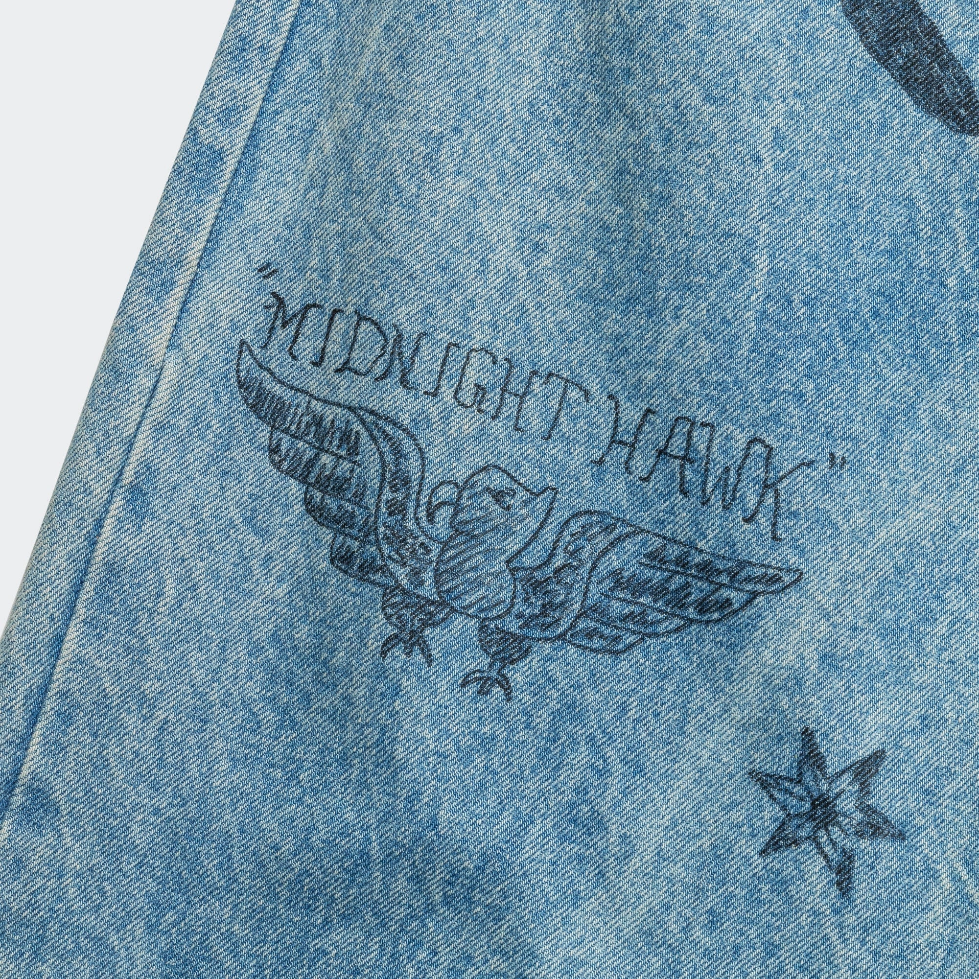 Denim Marker Drawn Jeans - Blue Indigo