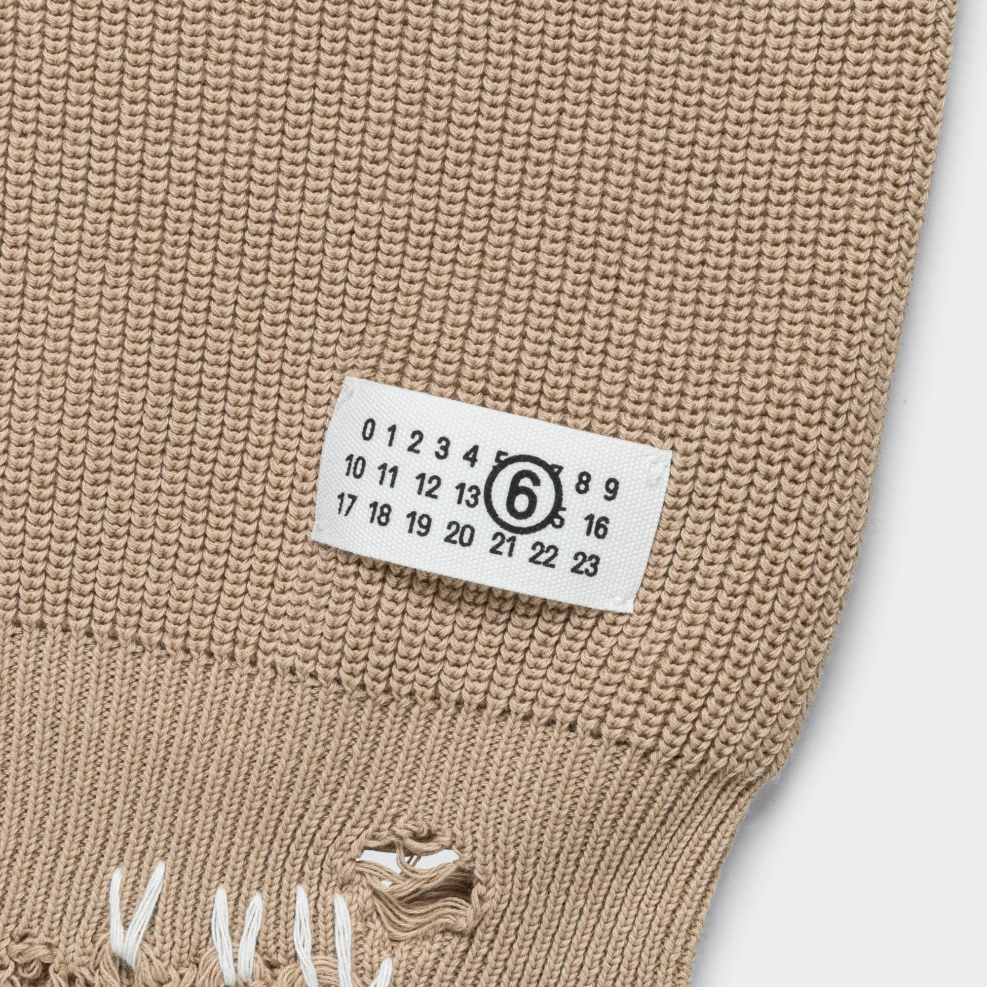 Distressed Button-Up Cardigan - Beige