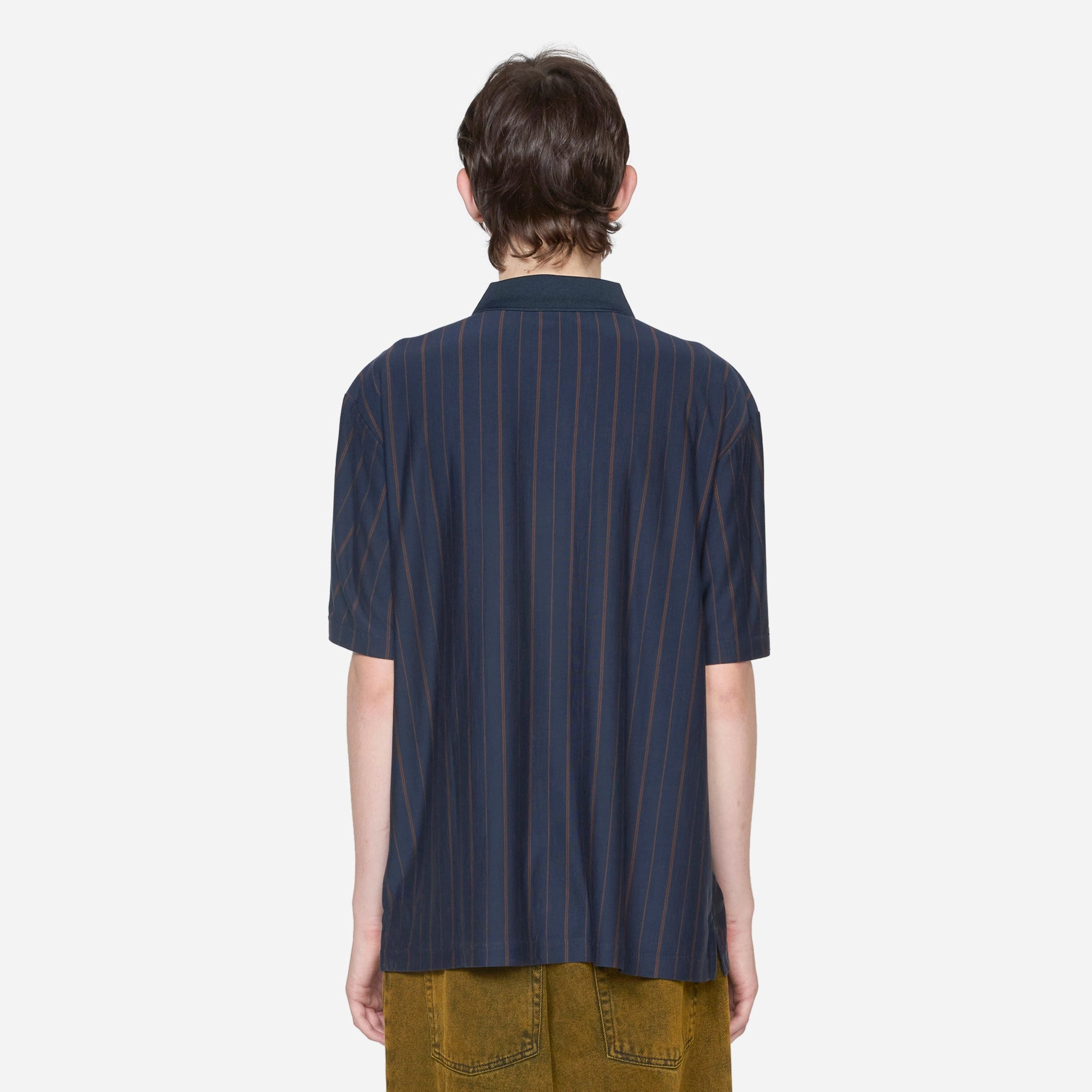 Fancy Polo Shirt Navy | Dark Brown