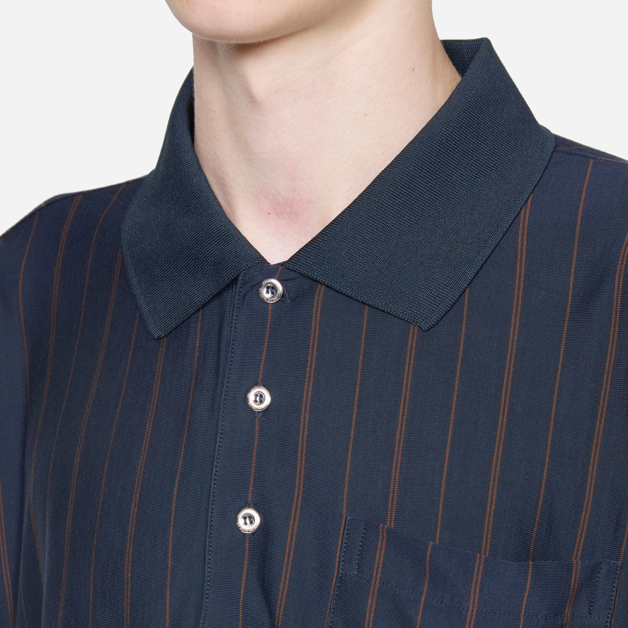 Fancy Polo Shirt Navy | Dark Brown